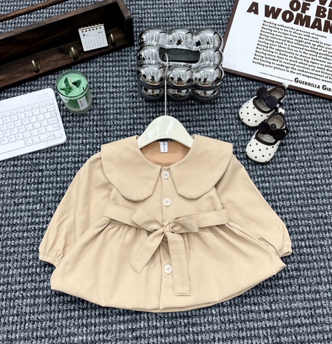 Áo măng to cổ sen bé gái