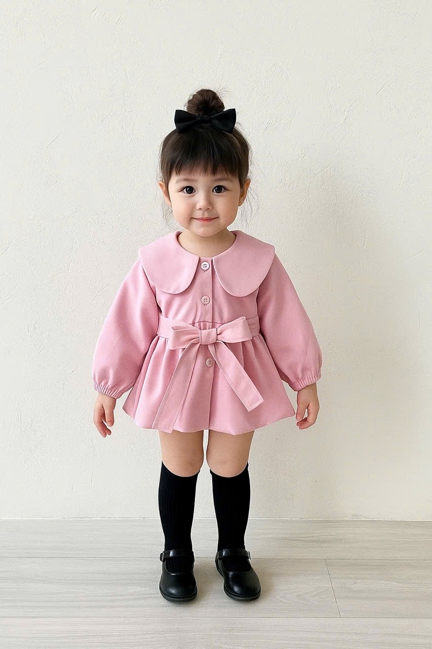 Áo măng to cổ sen bé gái