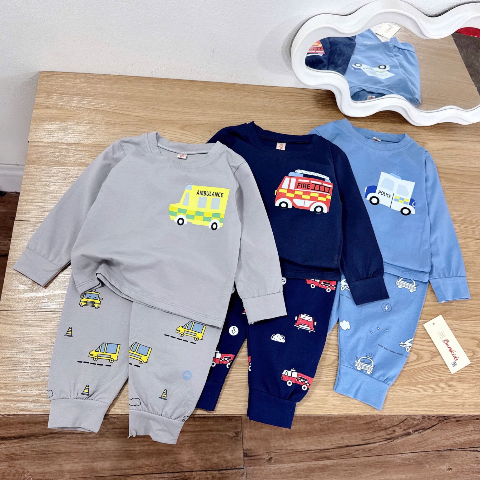 Sét 3 bộ oto màu DÀI TAY bé trai