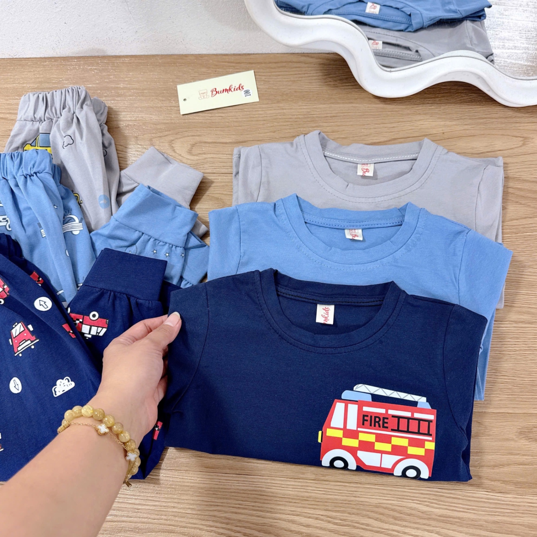 Sét 3 bộ oto màu DÀI TAY bé trai