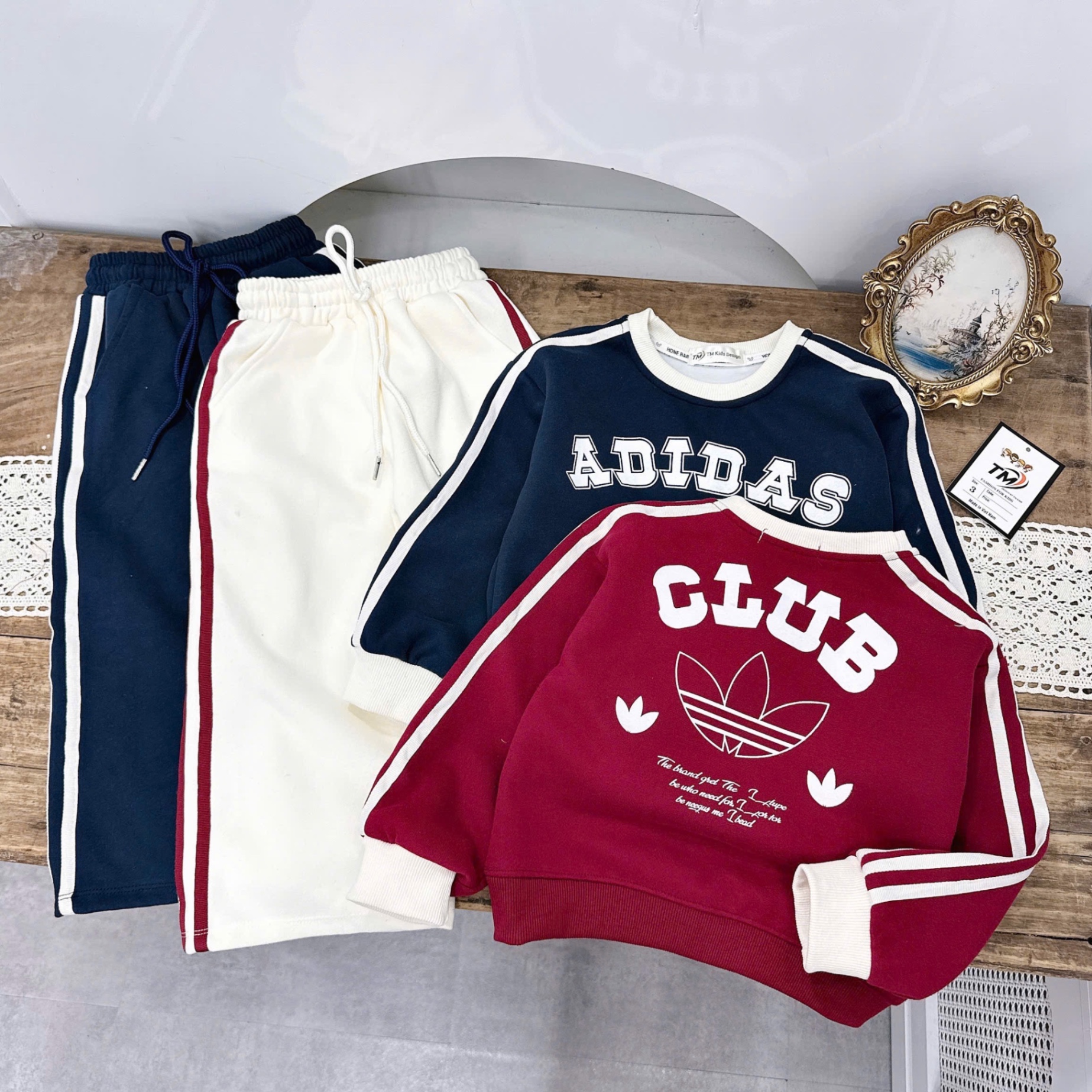 Sét bộ nỉ chạy viền quần xuông tm 2025 bé gái