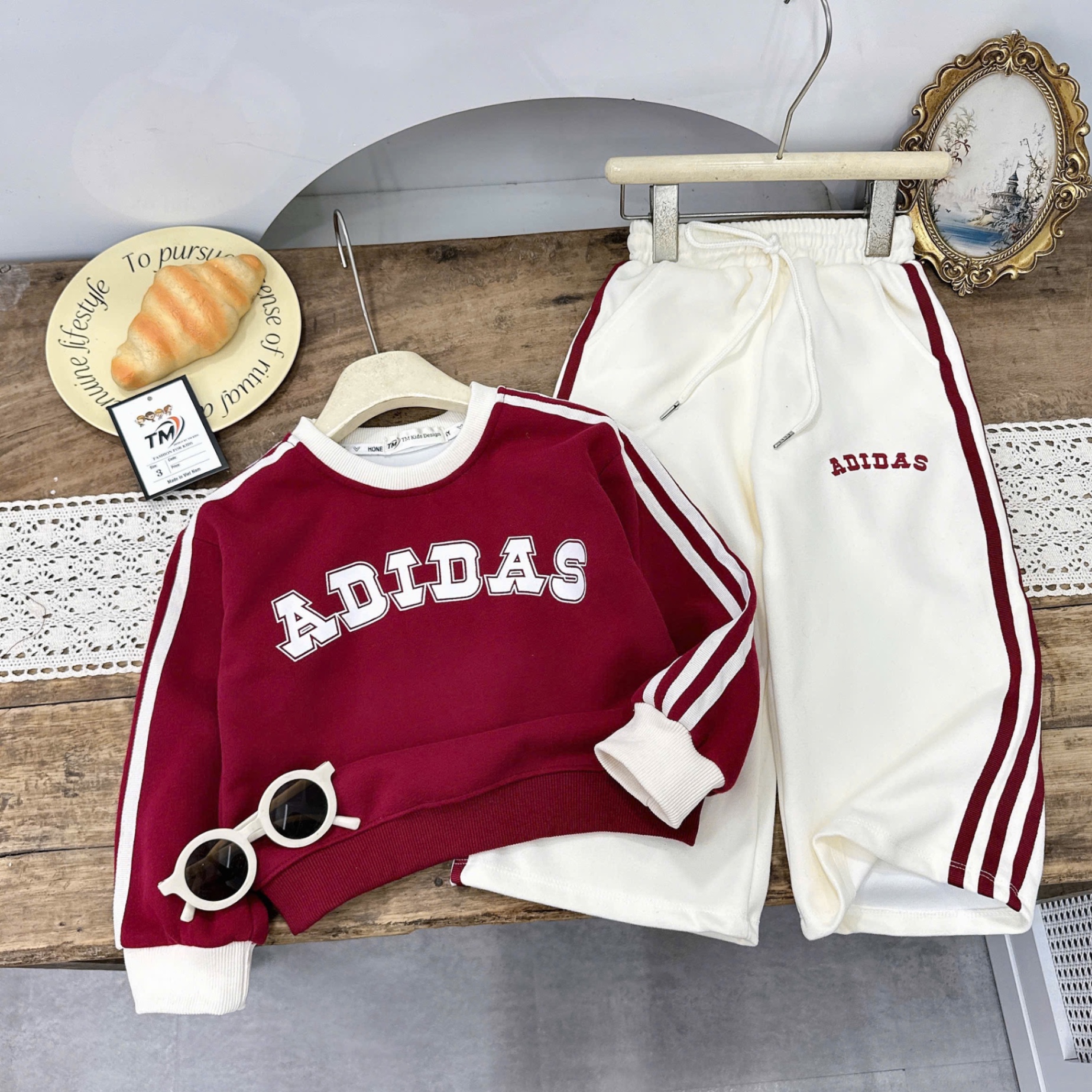 Sét bộ nỉ chạy viền quần xuông tm 2025 bé gái