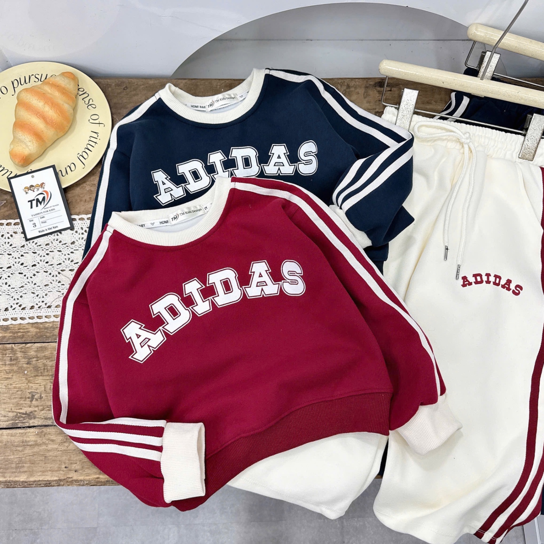 Sét bộ nỉ chạy viền quần xuông tm 2025 bé gái