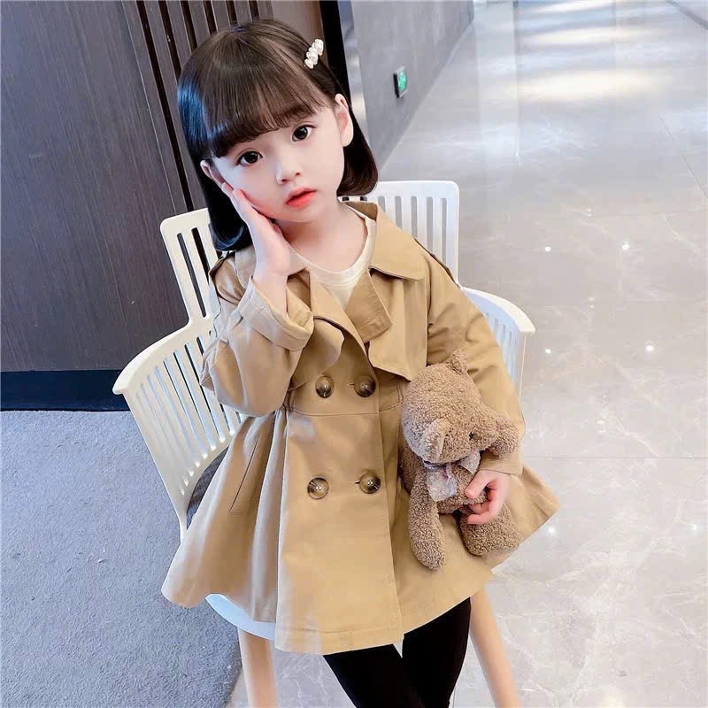 Áo măng to kaki bé gái