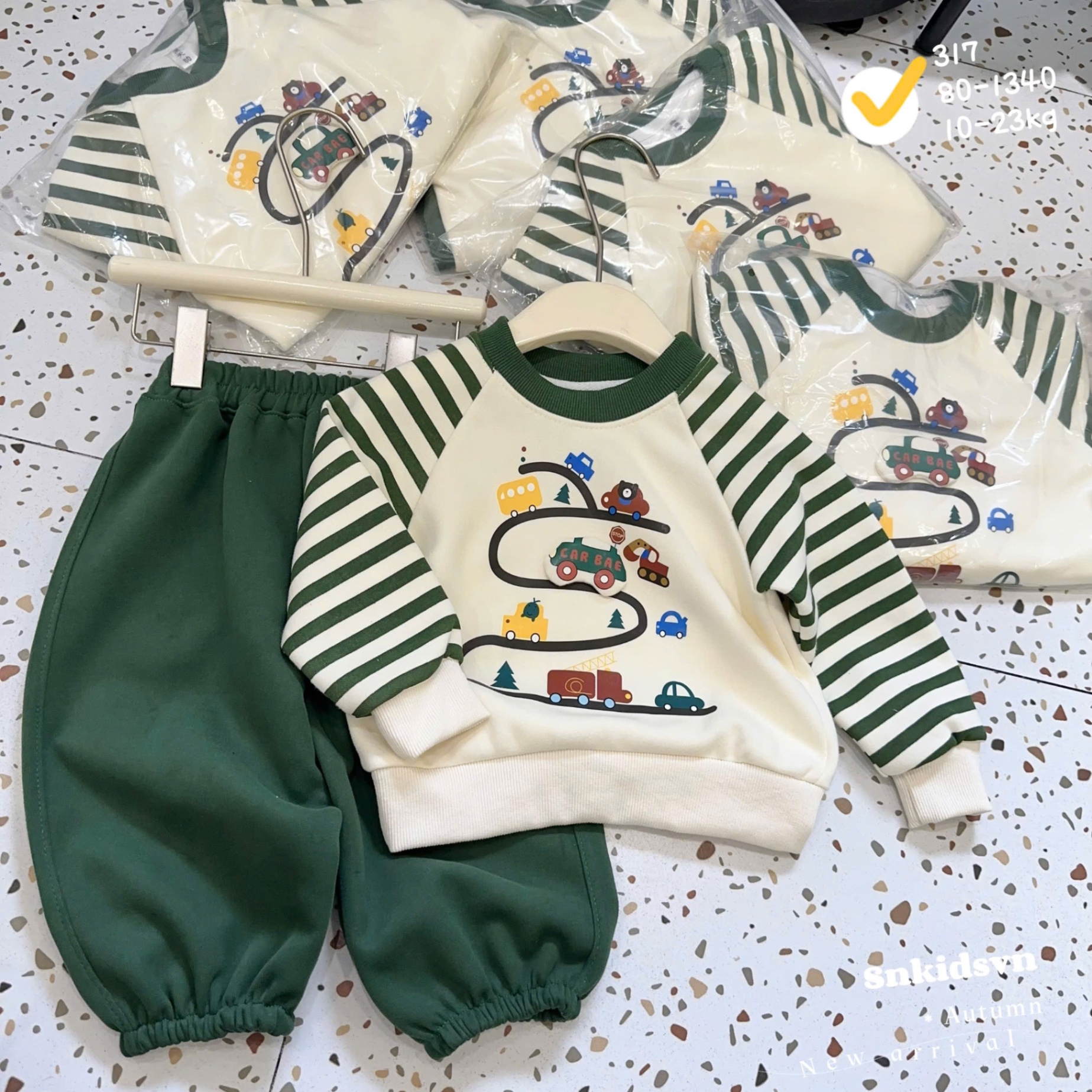 Sét bộ nỉ oto bé trai sn