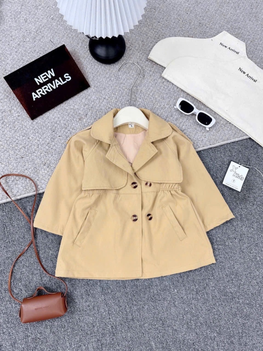 Áo măng to kaki bé gái