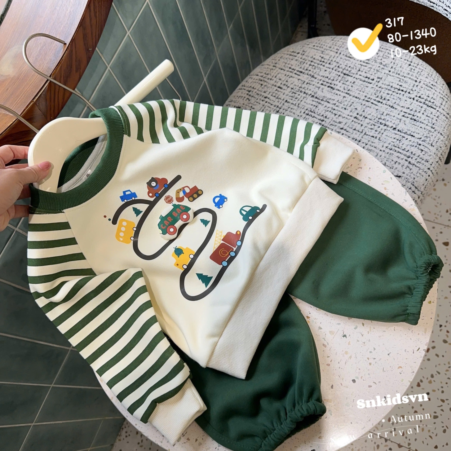 Sét bộ nỉ oto bé trai sn