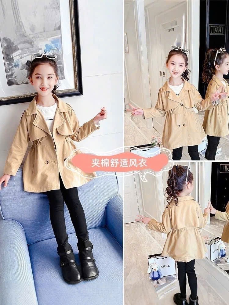 Áo măng to kaki bé gái