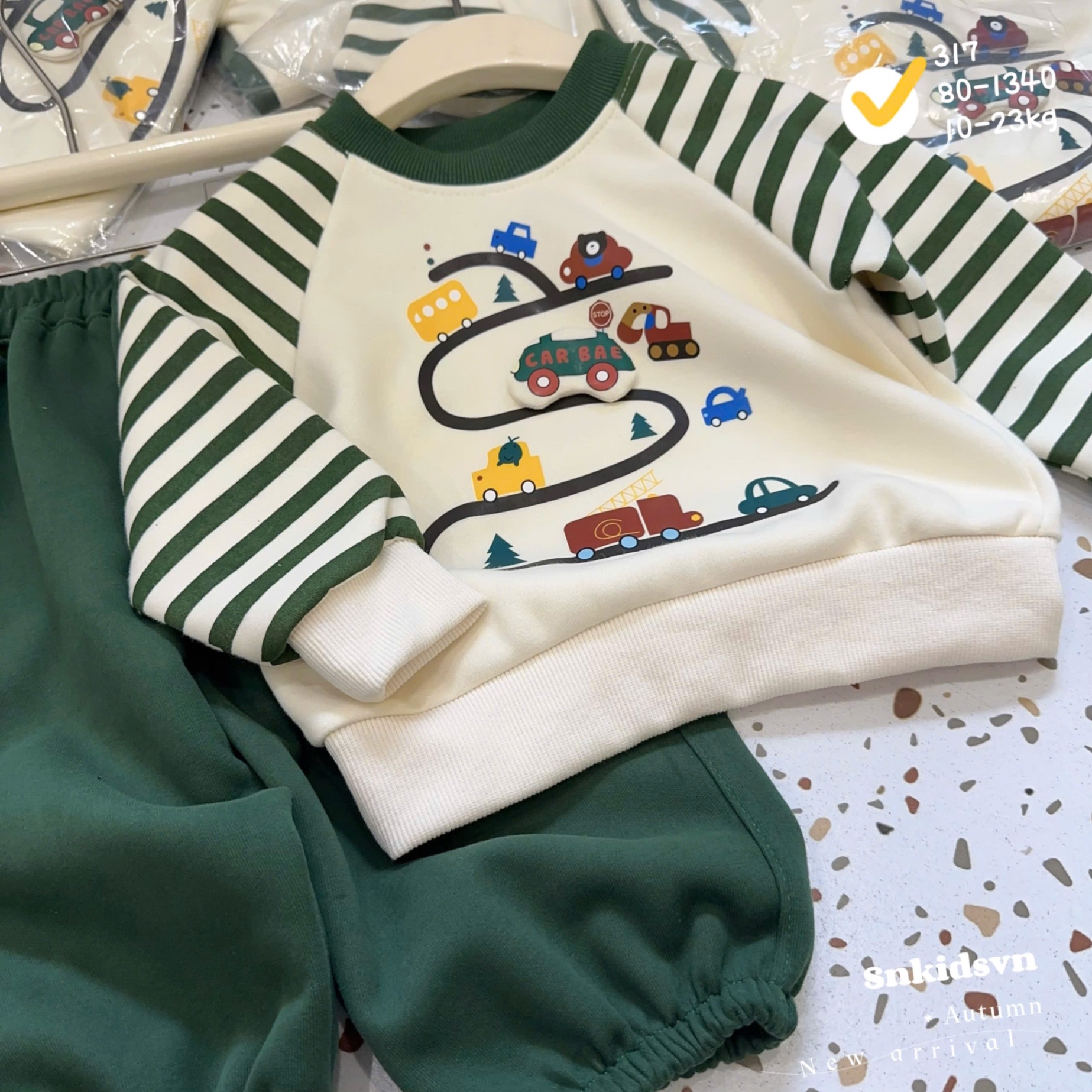 Sét bộ nỉ oto bé trai sn