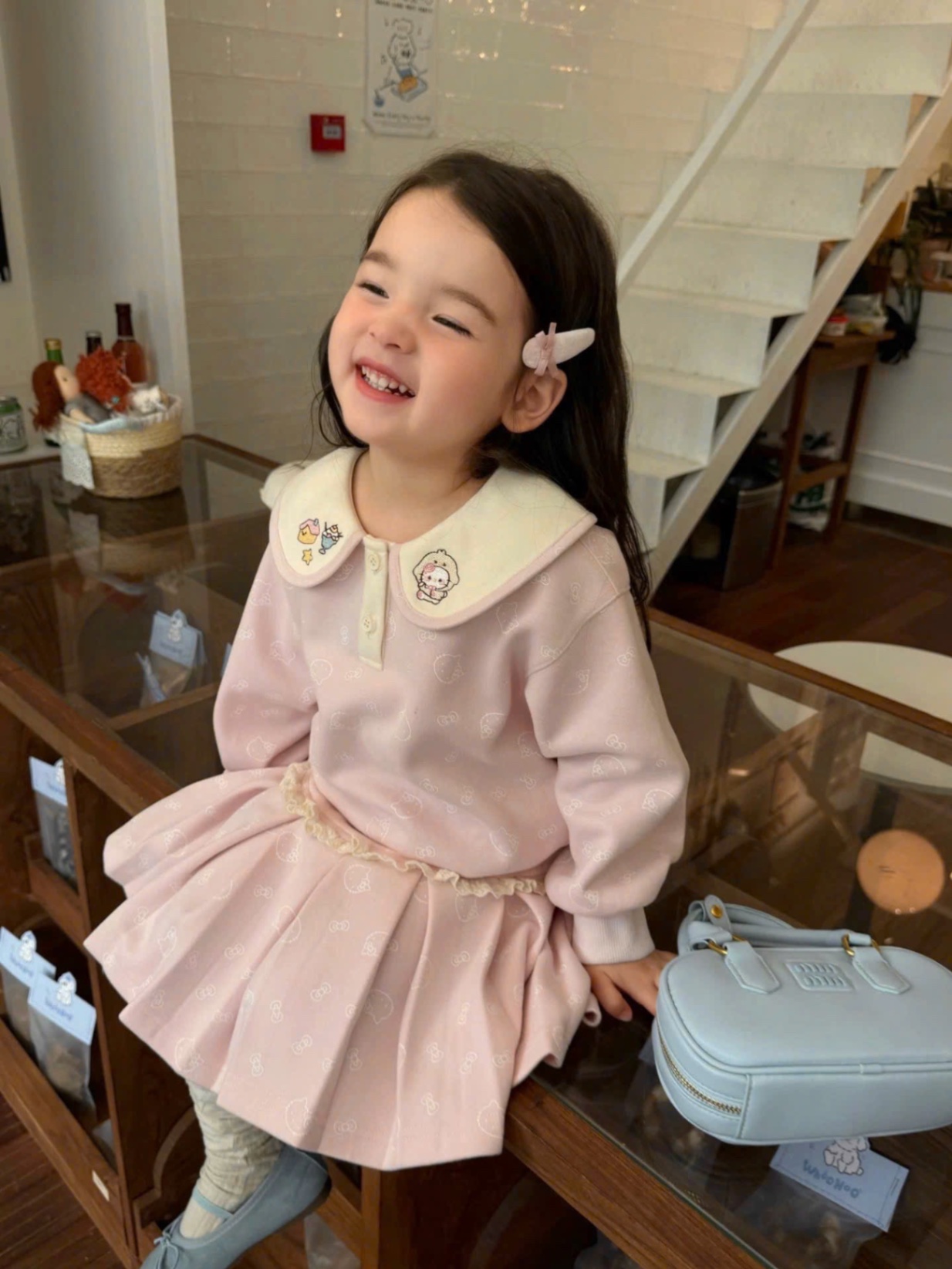 Sét bộ nỉ kitty in tràn cv dập ly bé gái