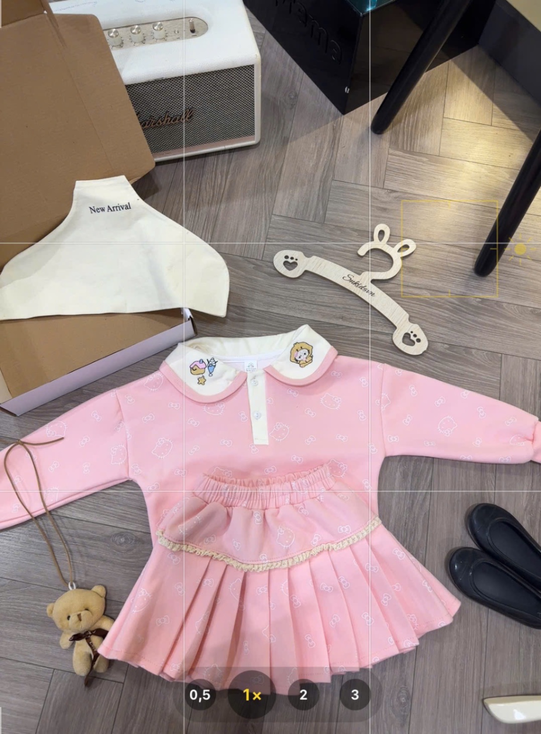 Sét bộ nỉ kitty in tràn cv dập ly bé gái