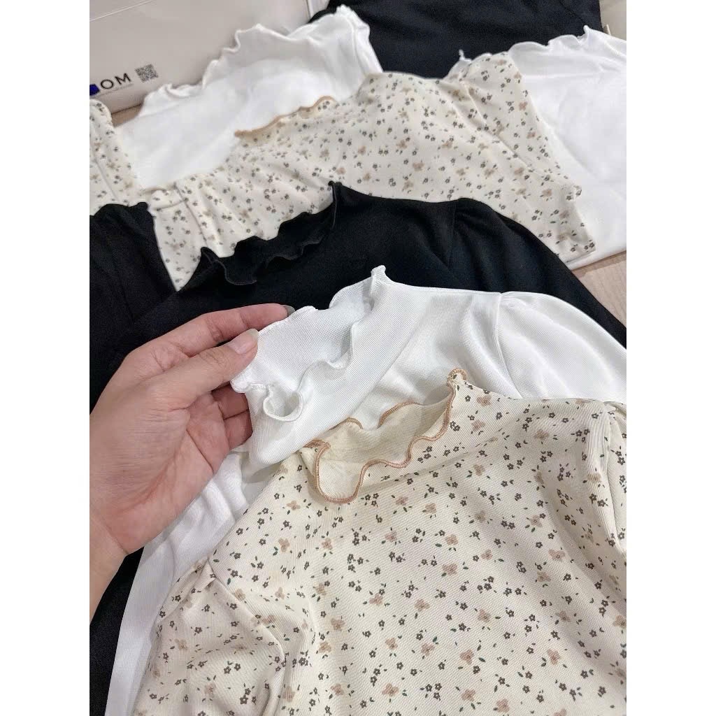 Sét 3áo cổ cao tay bồng bé gái