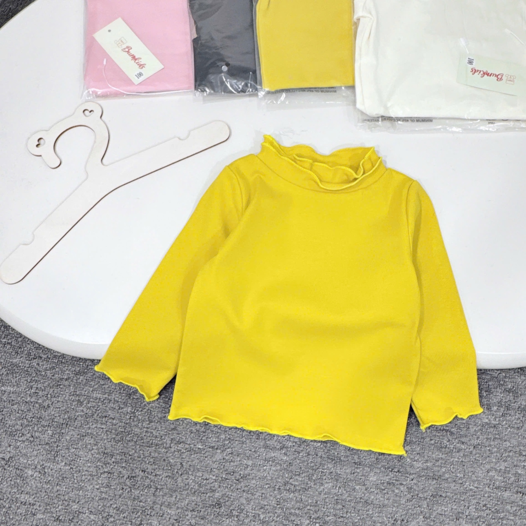 Sét 2 áo zip cổ bèo mềm bé gái