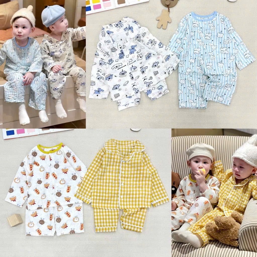 Sét 2b pzm tone xanh /vàng cho bé trai gái