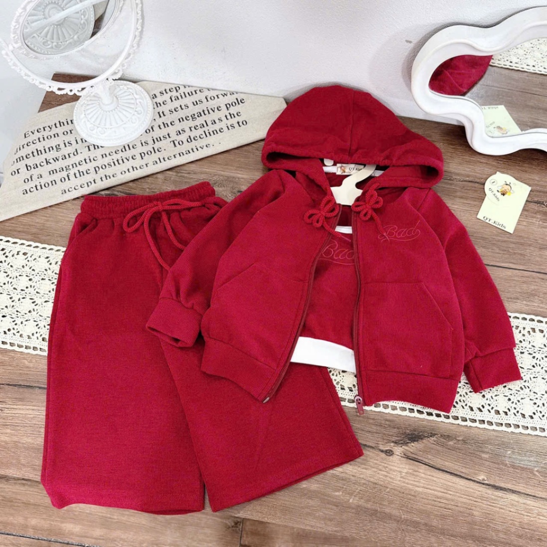 Sét 3 chi tiết tăm quần xuông qt bé gái