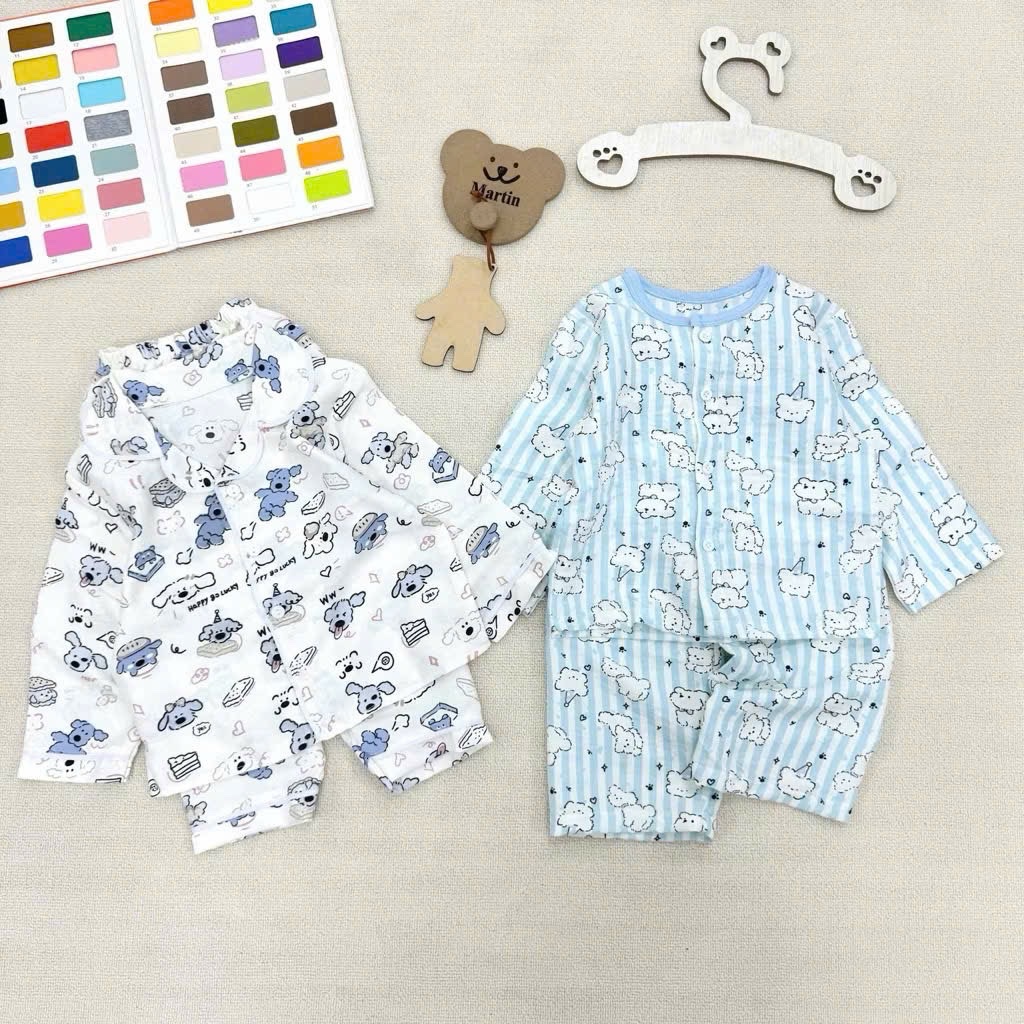 Sét 2b pzm tone xanh /vàng cho bé trai gái