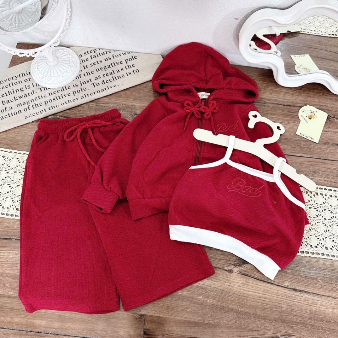 Sét 3 chi tiết tăm quần xuông qt bé gái