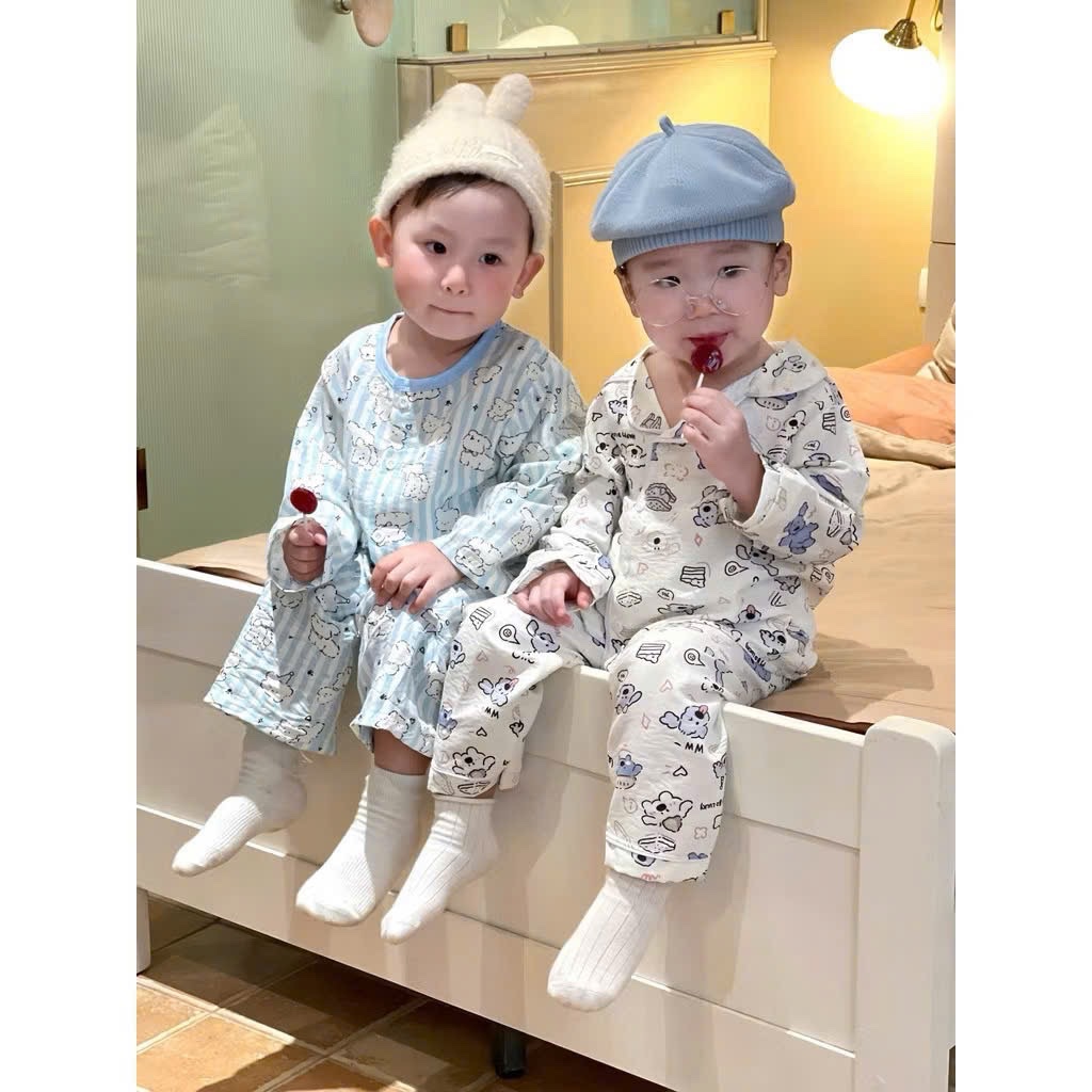 Sét 2b pzm tone xanh /vàng cho bé trai gái