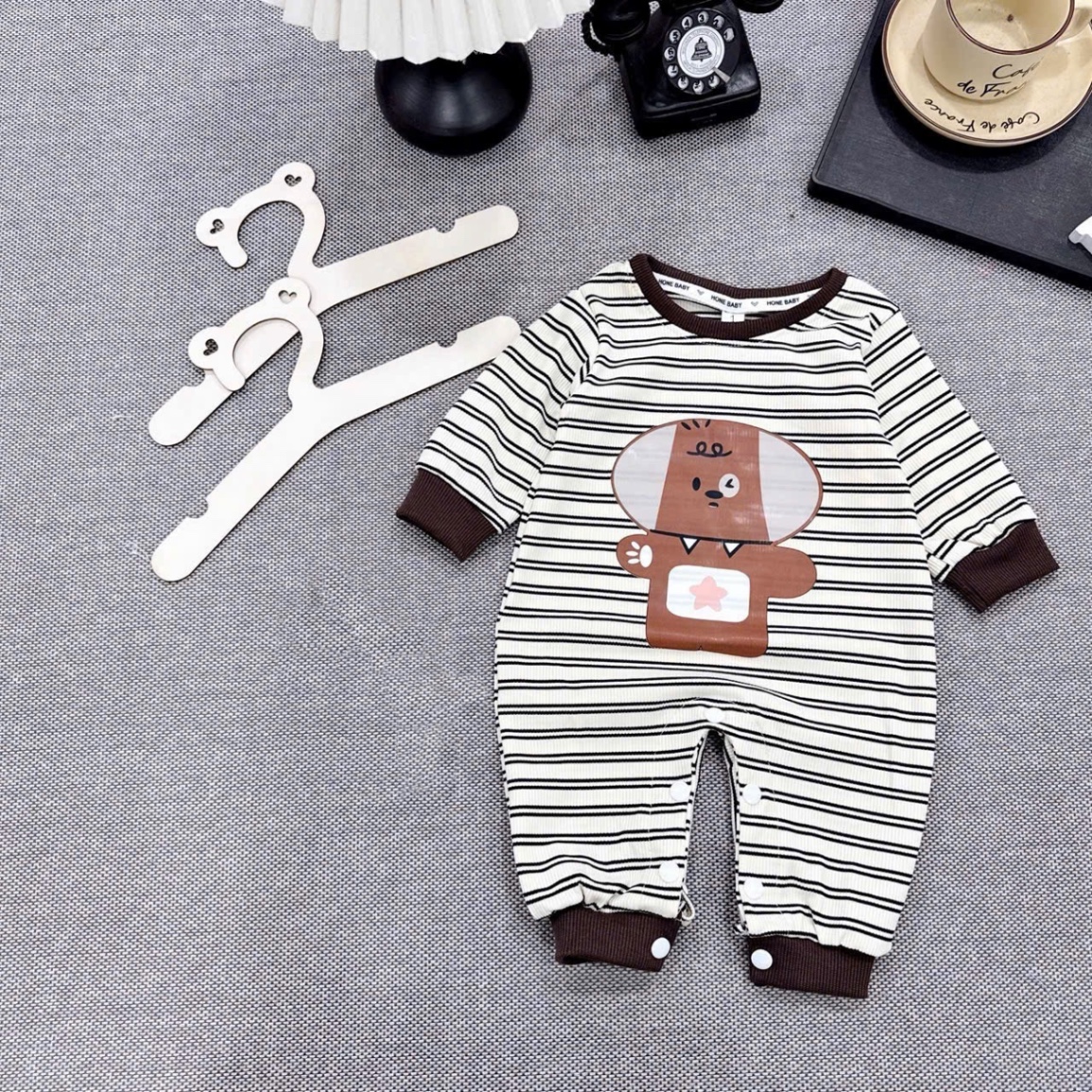 Sét body dài kẻ hình cho bé