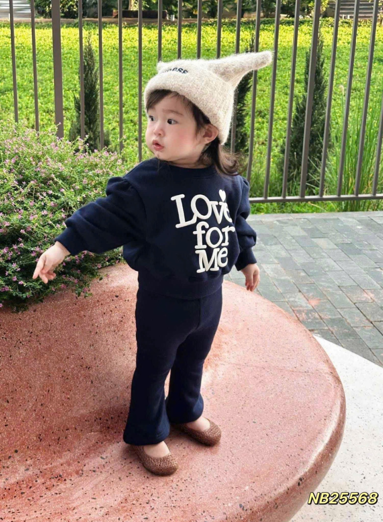 Bộ nỉ love for me cho bé gái