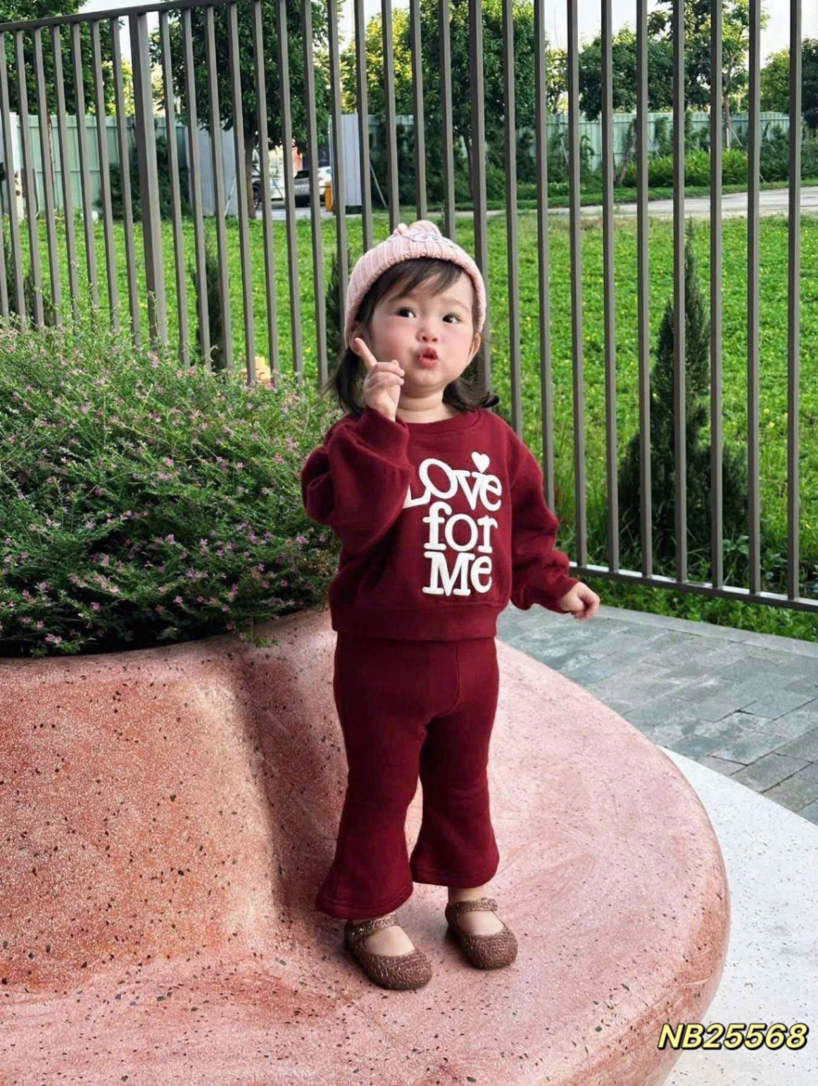 Bộ nỉ love for me cho bé gái