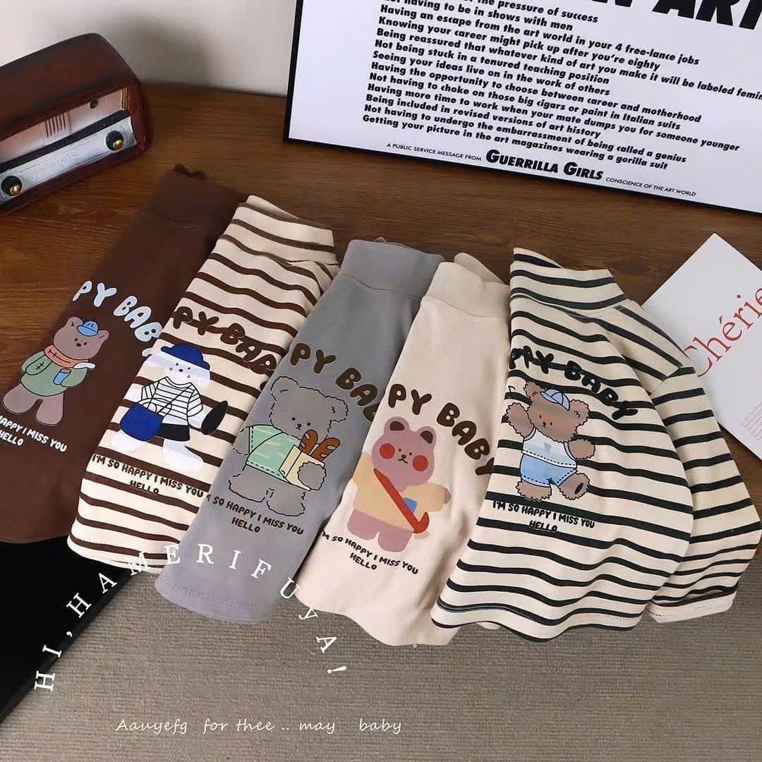 Áo zip lông 2 mặt hình gấu bé trai gái