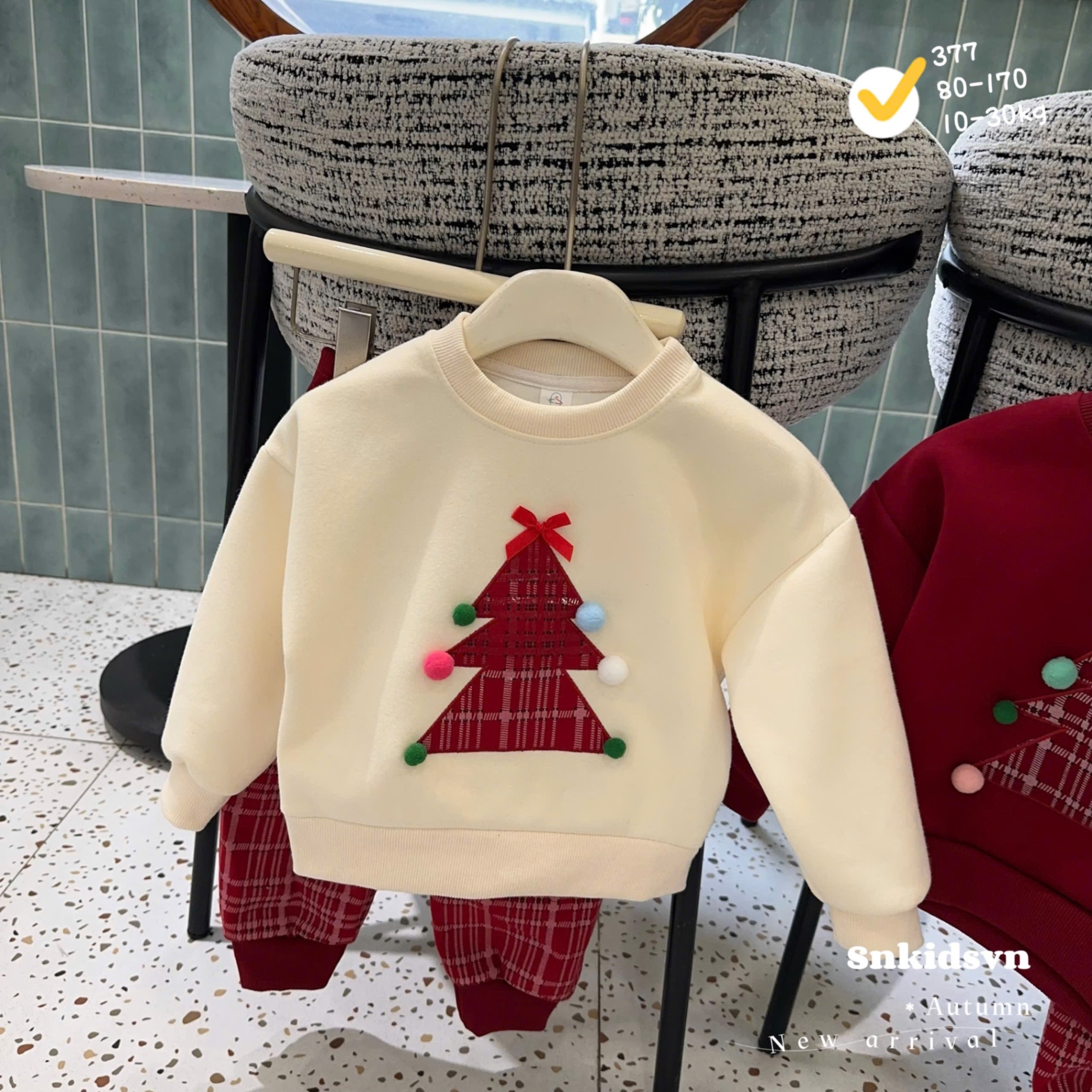 Sét bộ nỉ cây thông noel cho bé trai gái