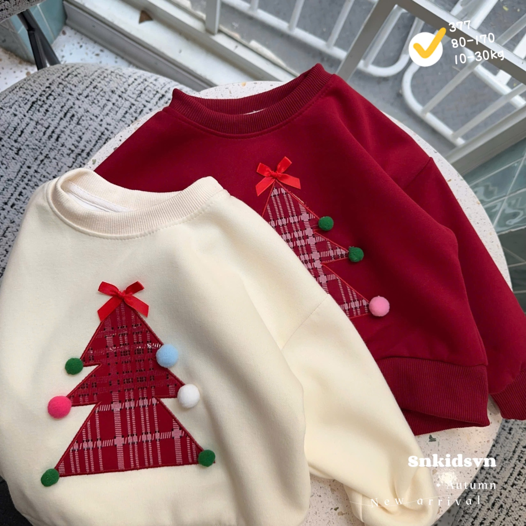 Sét bộ nỉ cây thông noel cho bé trai gái