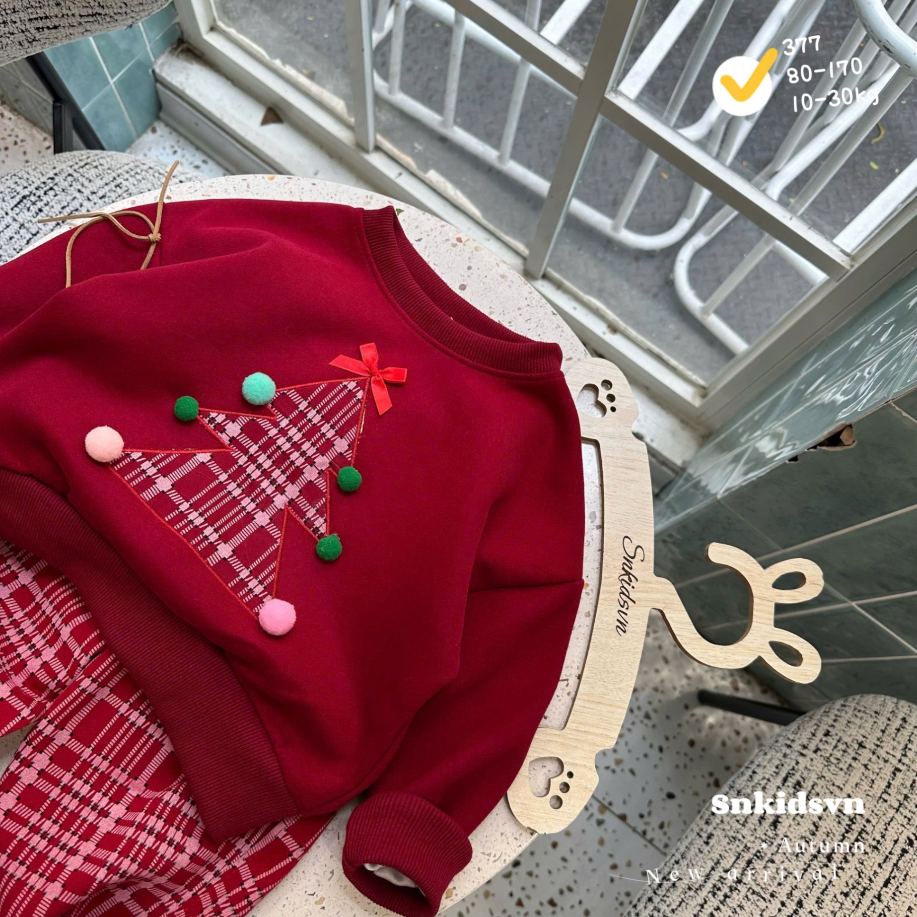 Sét bộ nỉ cây thông noel cho bé trai gái