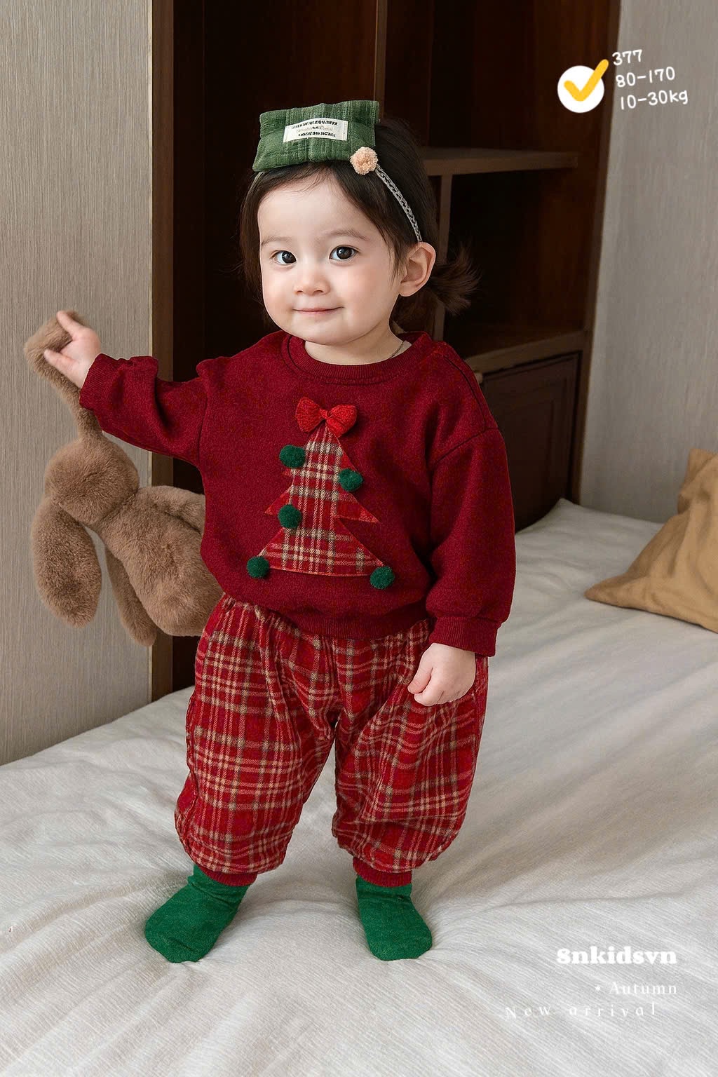 Sét bộ nỉ cây thông noel cho bé trai gái