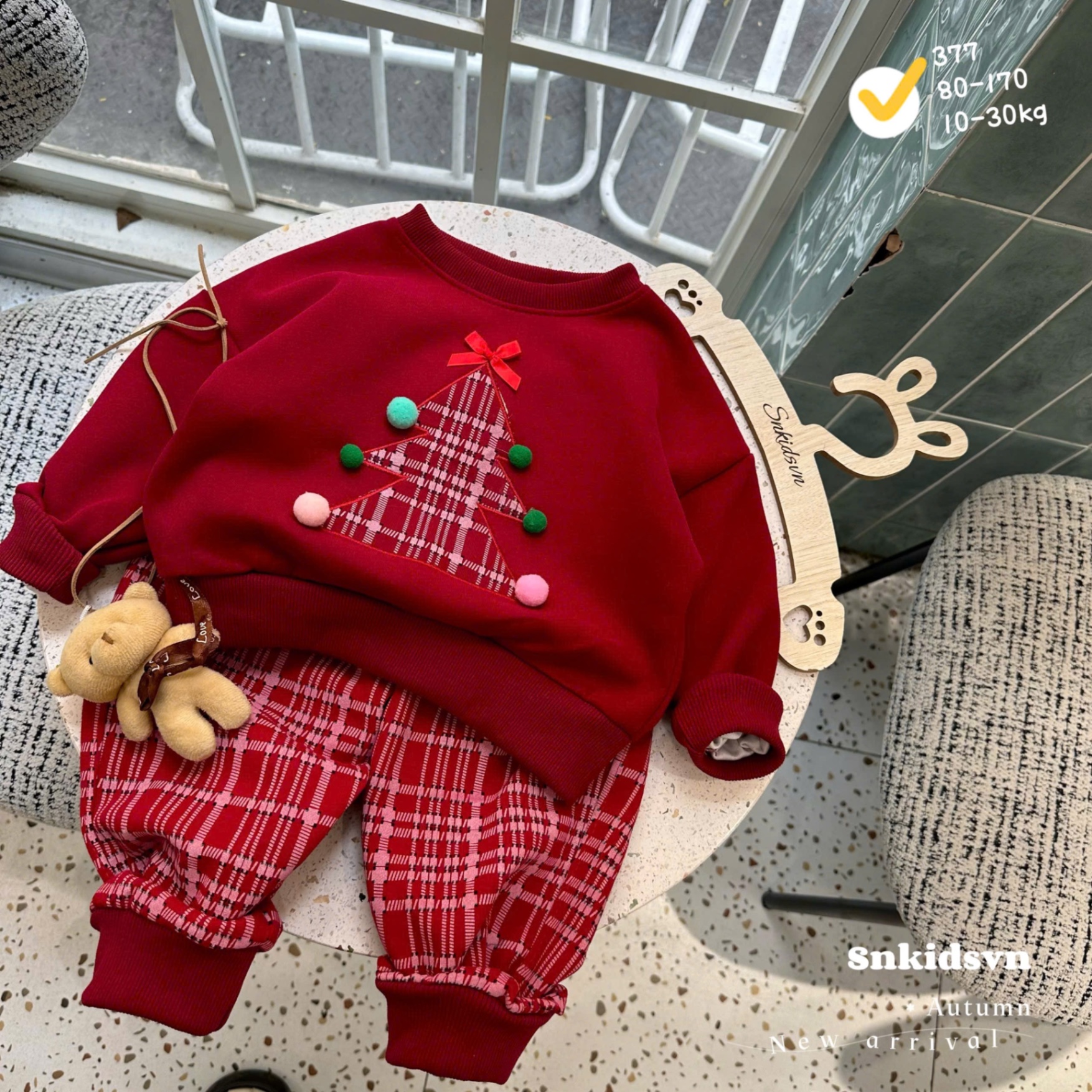 Sét bộ nỉ cây thông noel cho bé trai gái