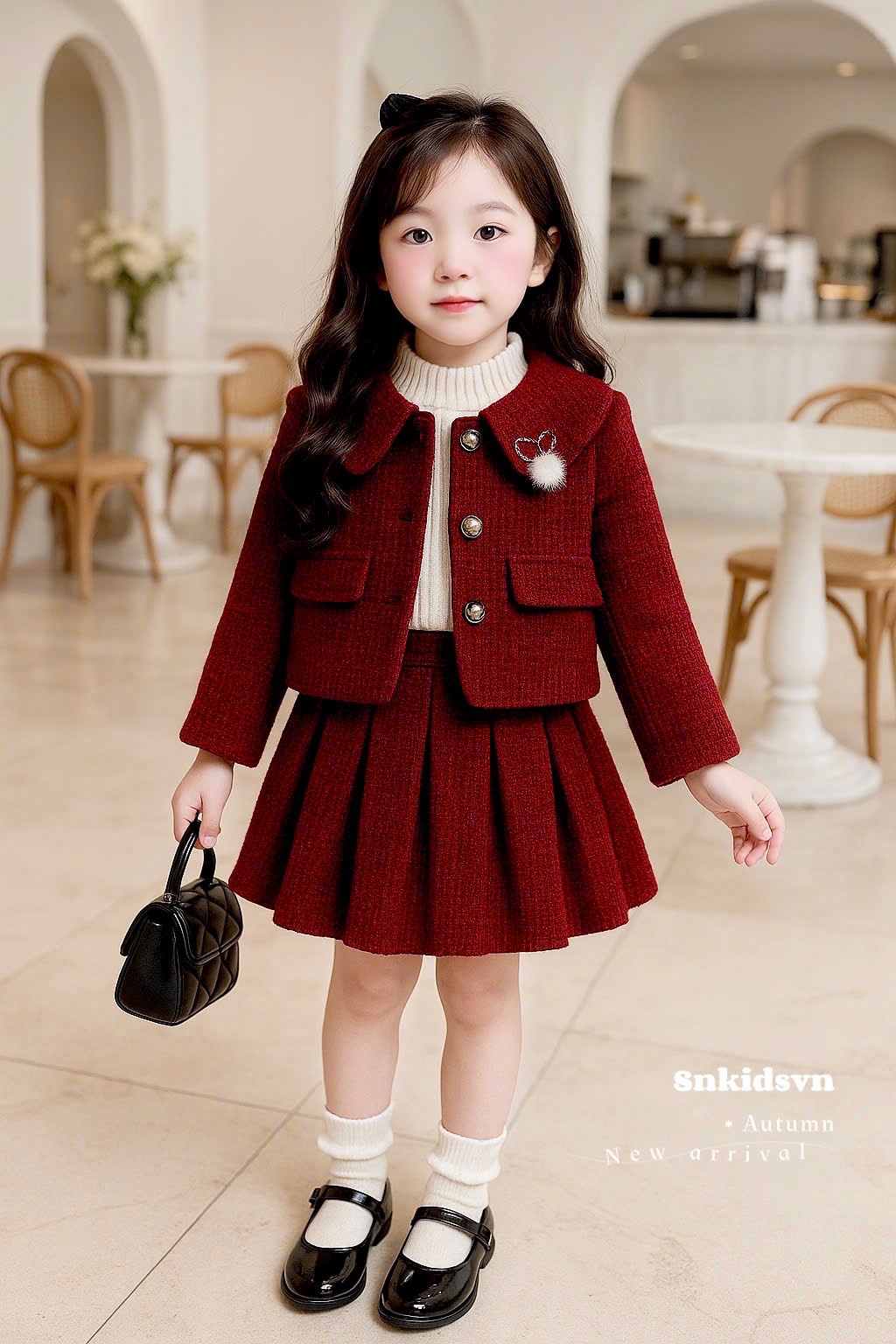 Sét dạ đỏ đính tai thỏ cv dập ly sn