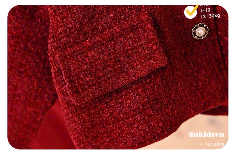 Sét dạ đỏ đính tai thỏ cv dập ly sn