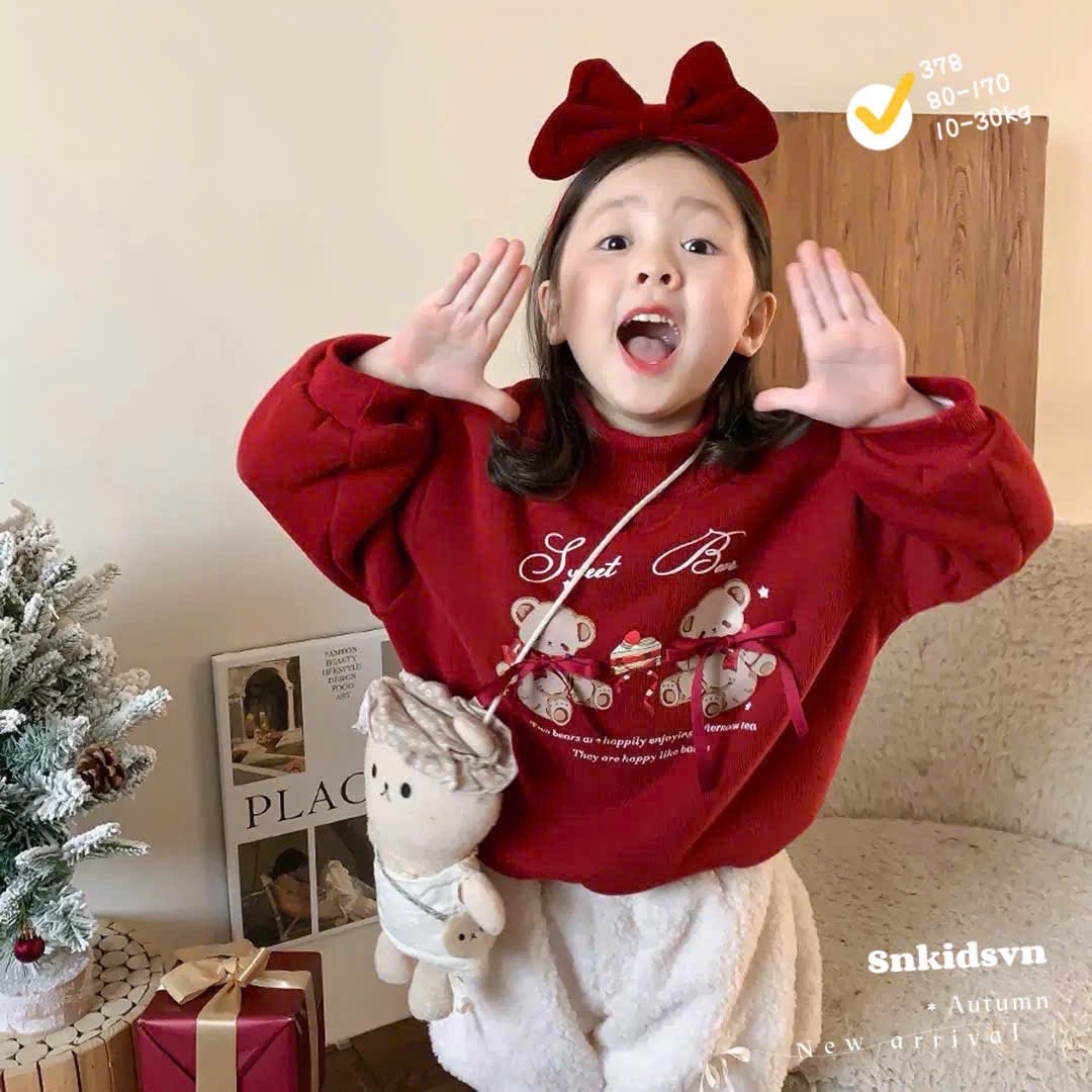 Áo nỉ 2 da noel cho bé trai gái