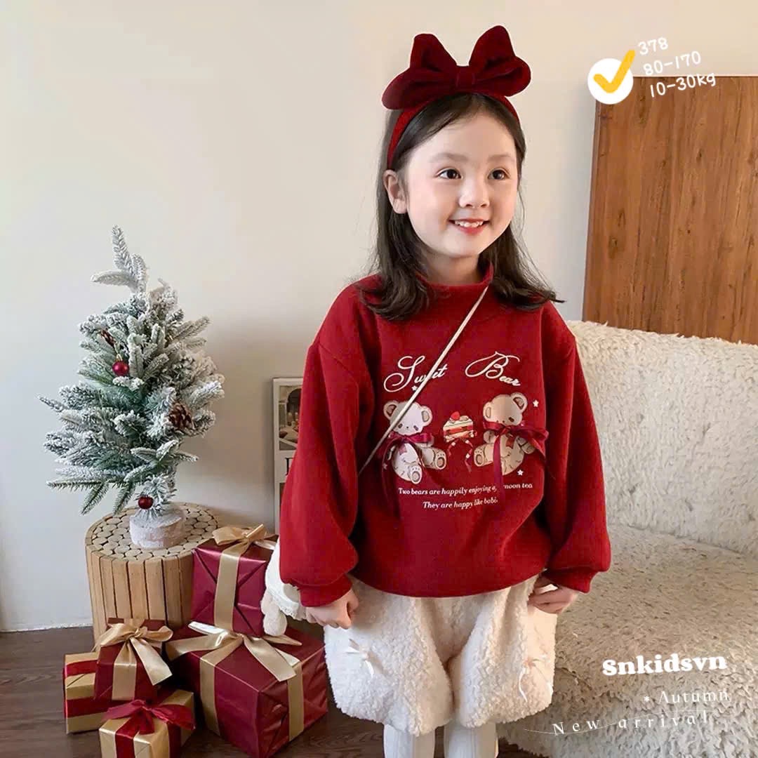 Áo nỉ 2 da noel cho bé trai gái