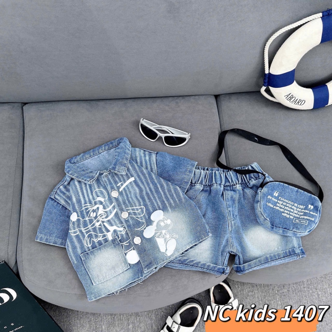 Sét bộ bò micky kèm túi cho bé trai