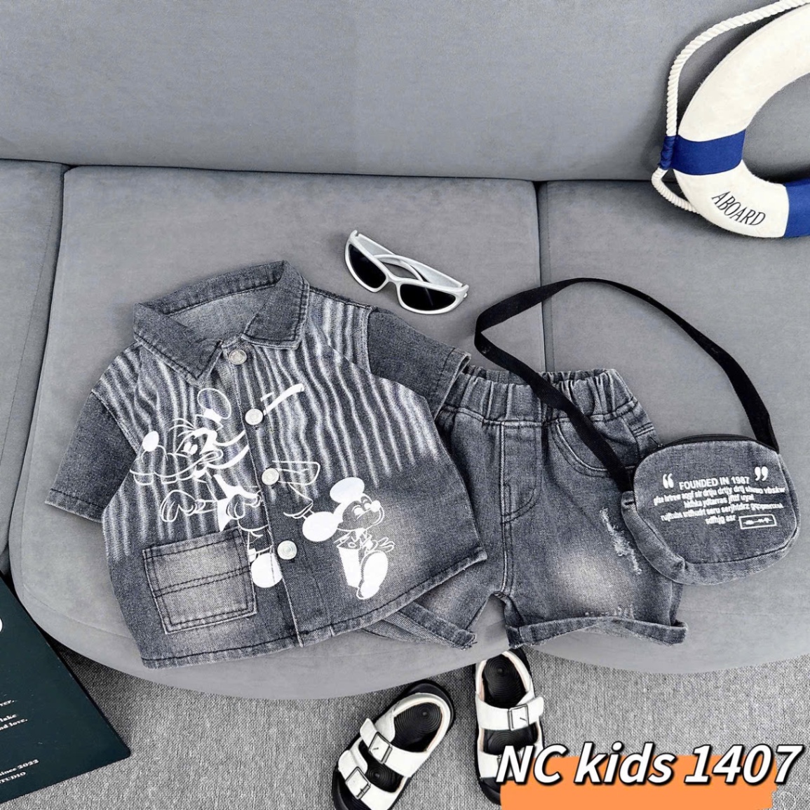 Sét bộ bò micky kèm túi cho bé trai