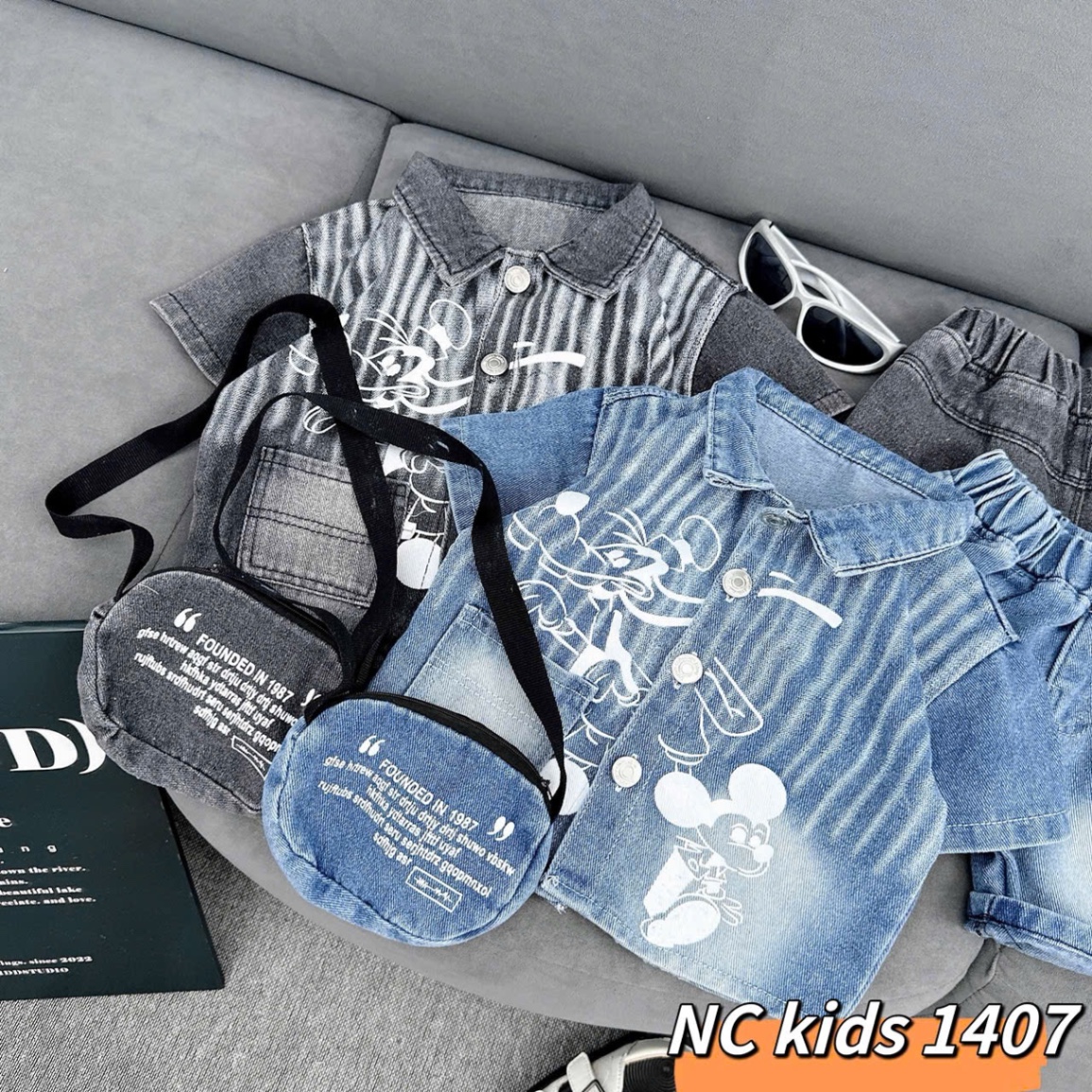 Sét bộ bò micky kèm túi cho bé trai