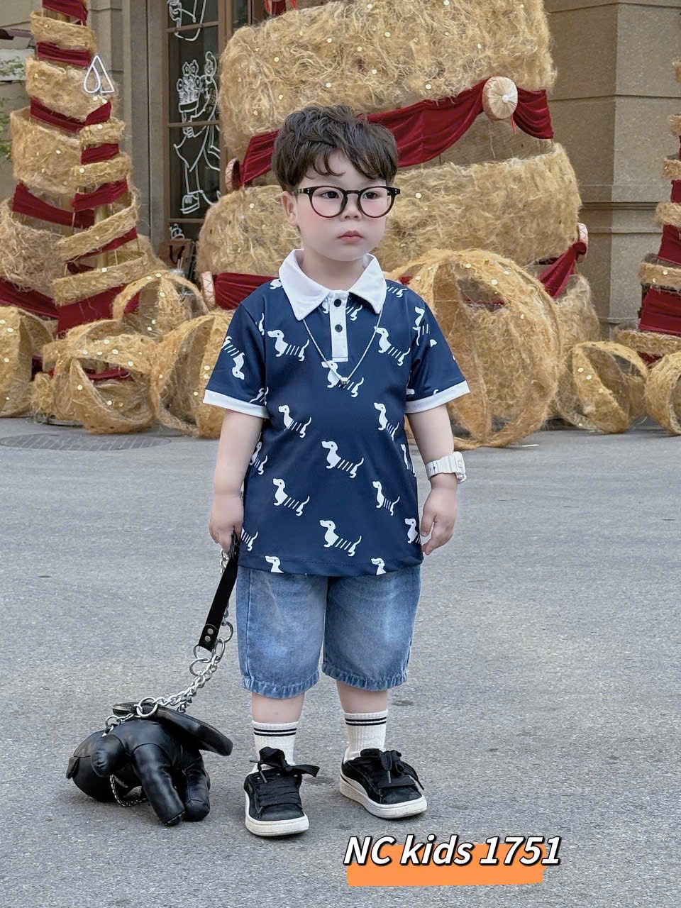 Sét áo polo ngựa quần soocbò bé trai