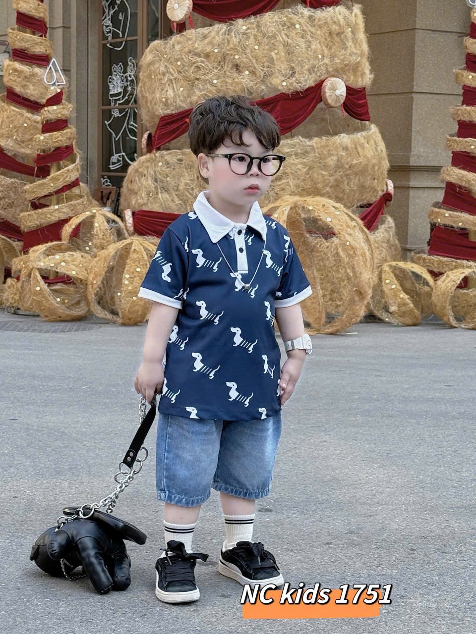 Sét áo polo ngựa quần soocbò bé trai