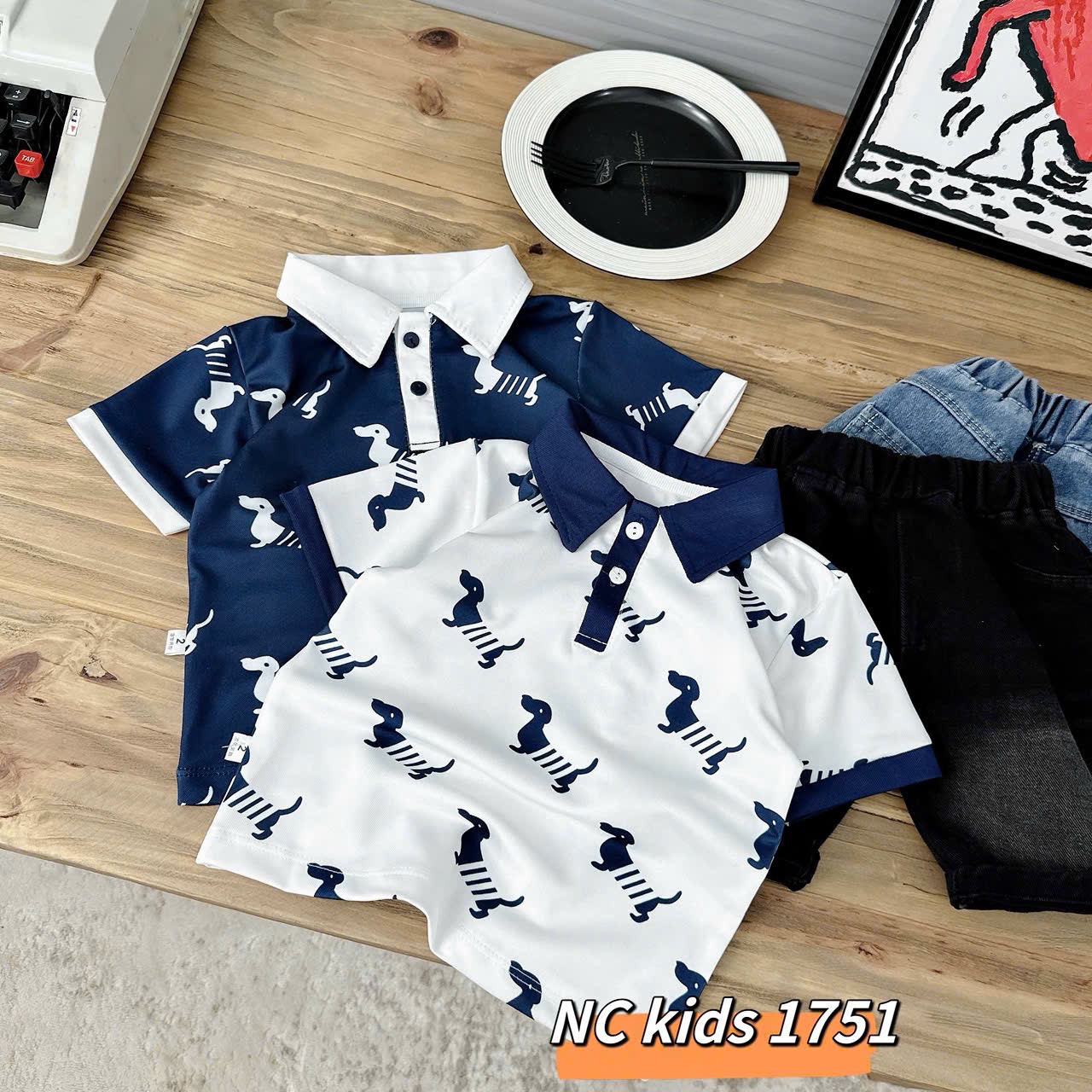 Sét áo polo ngựa quần soocbò bé trai