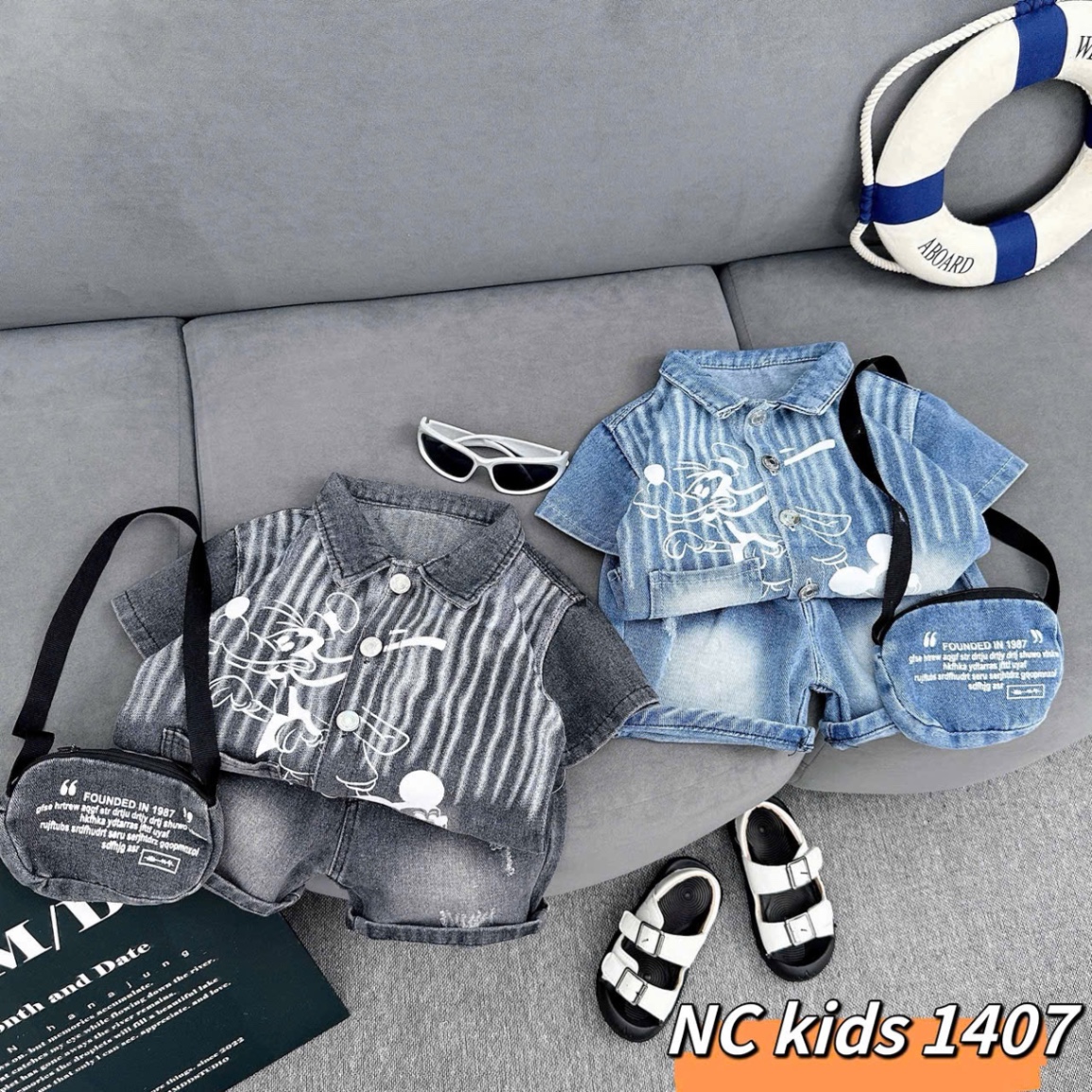 Sét bộ bò micky kèm túi cho bé trai