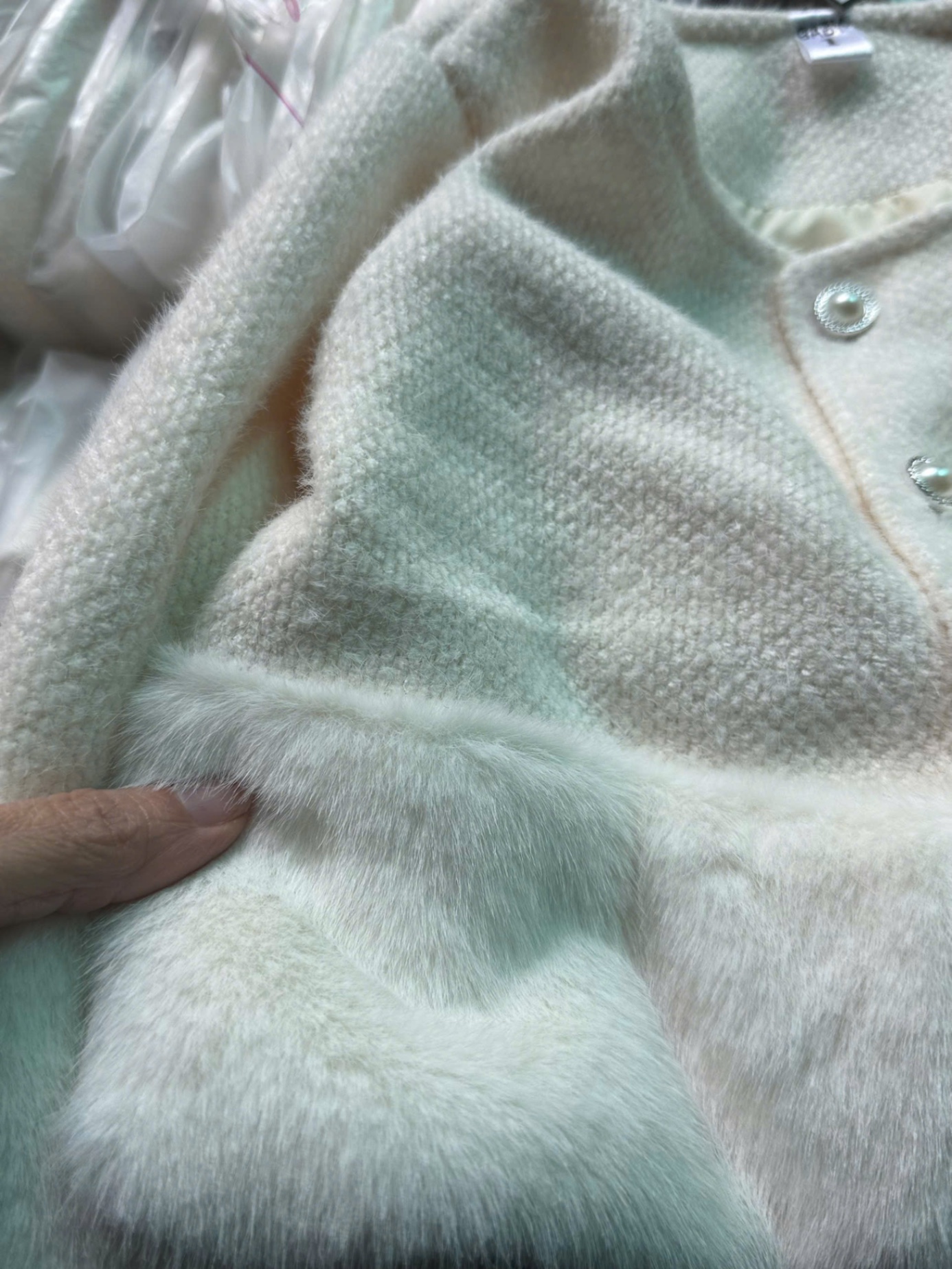 Sét áo dạ lông mịn chân váy nhung đen bé gái