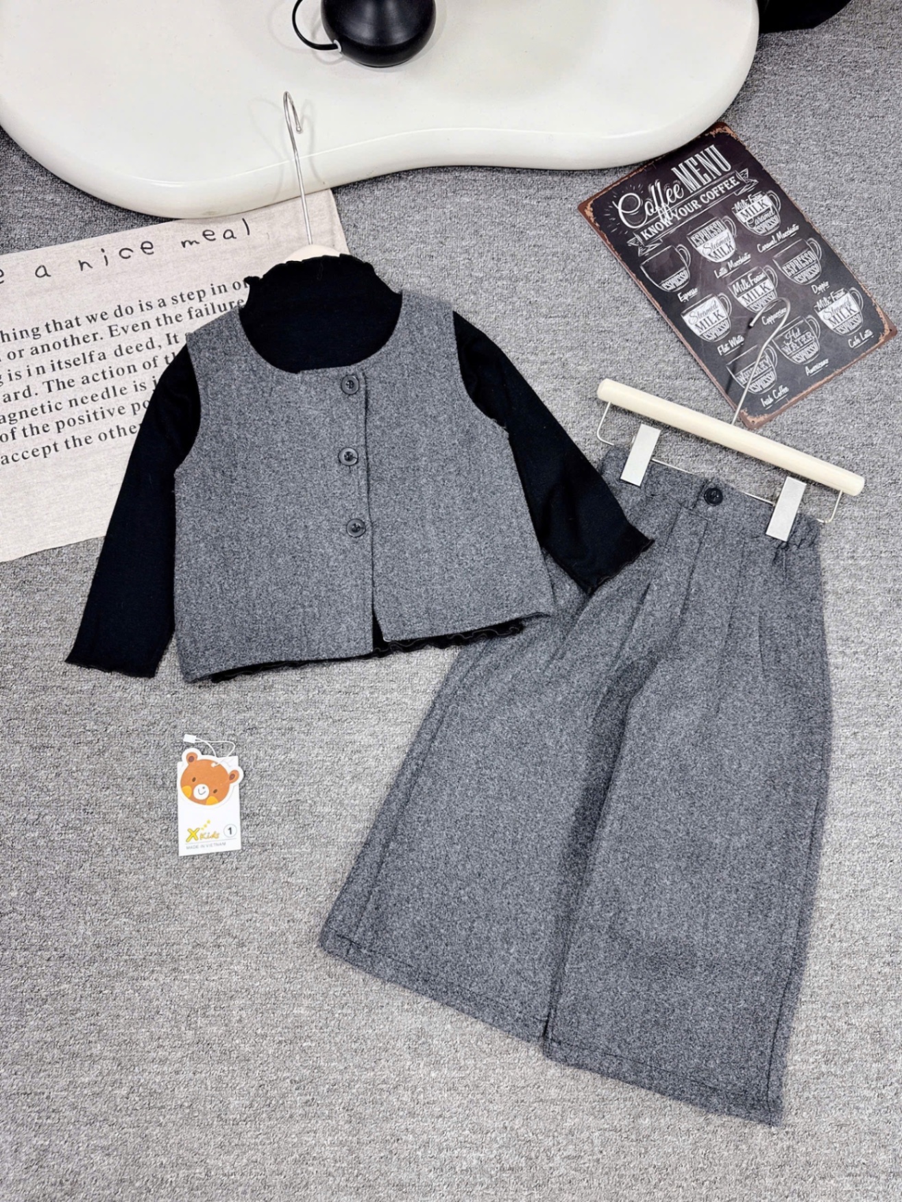 Sét dạ 3 chi tiết xk bé gái