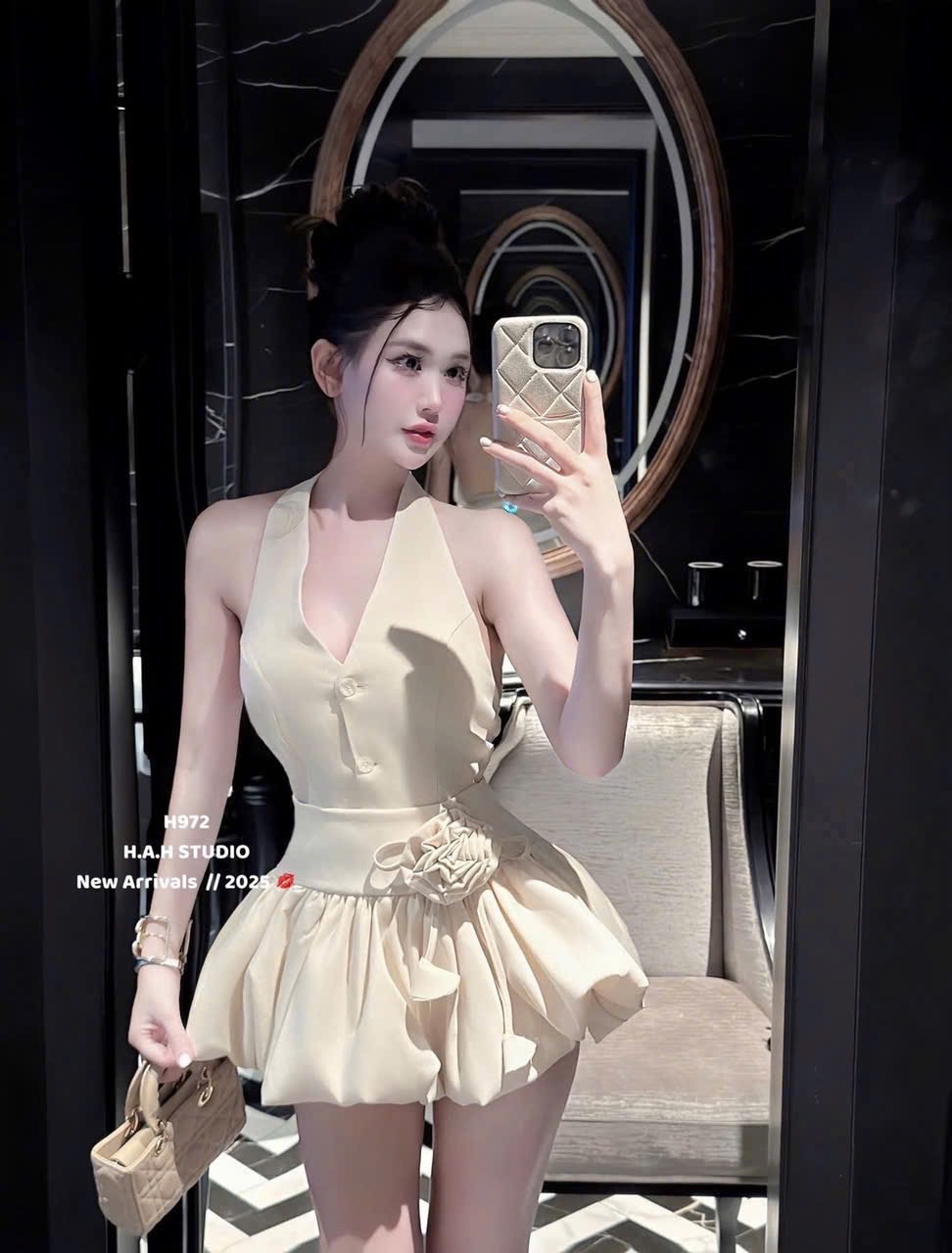 Sét bộ kem gile chân váy bồng bé gái