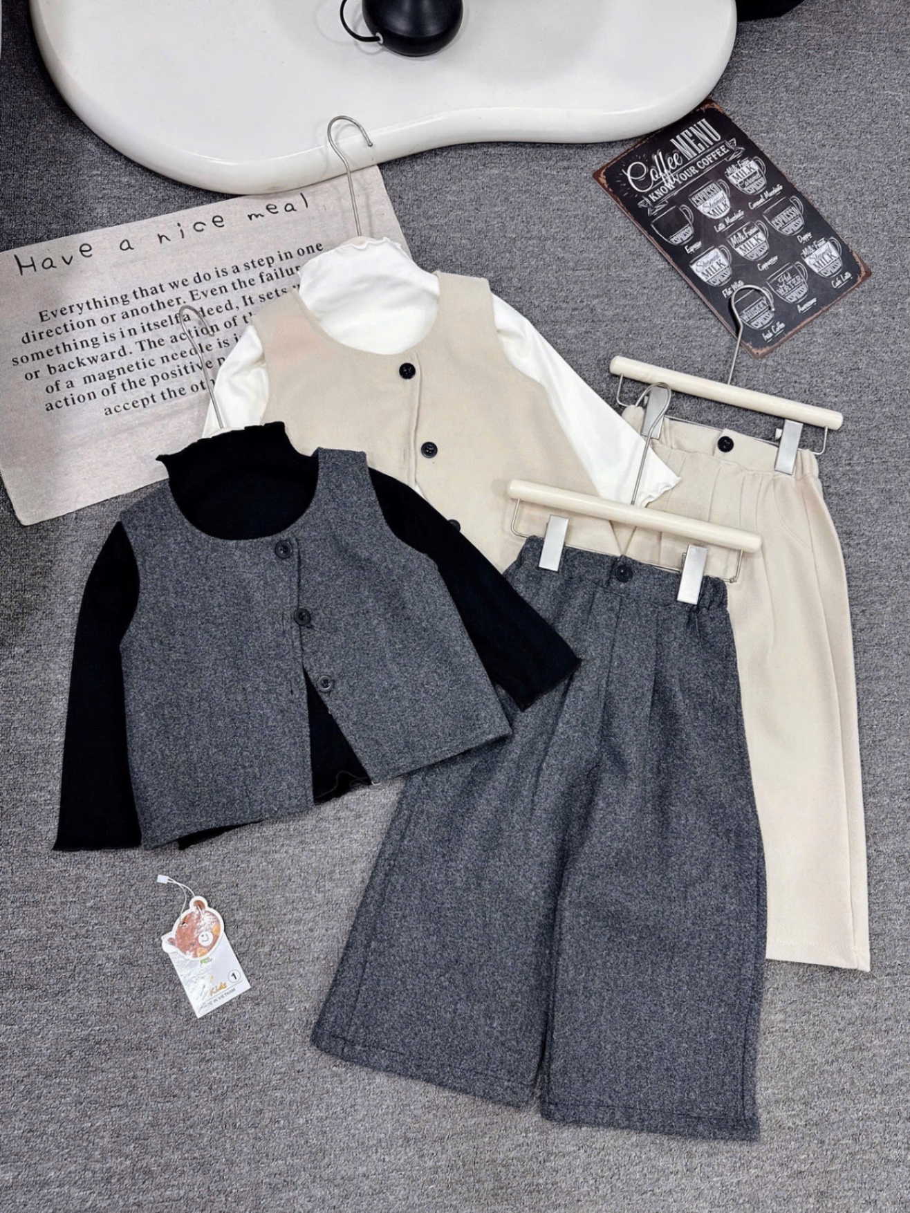 Sét dạ 3 chi tiết xk bé gái