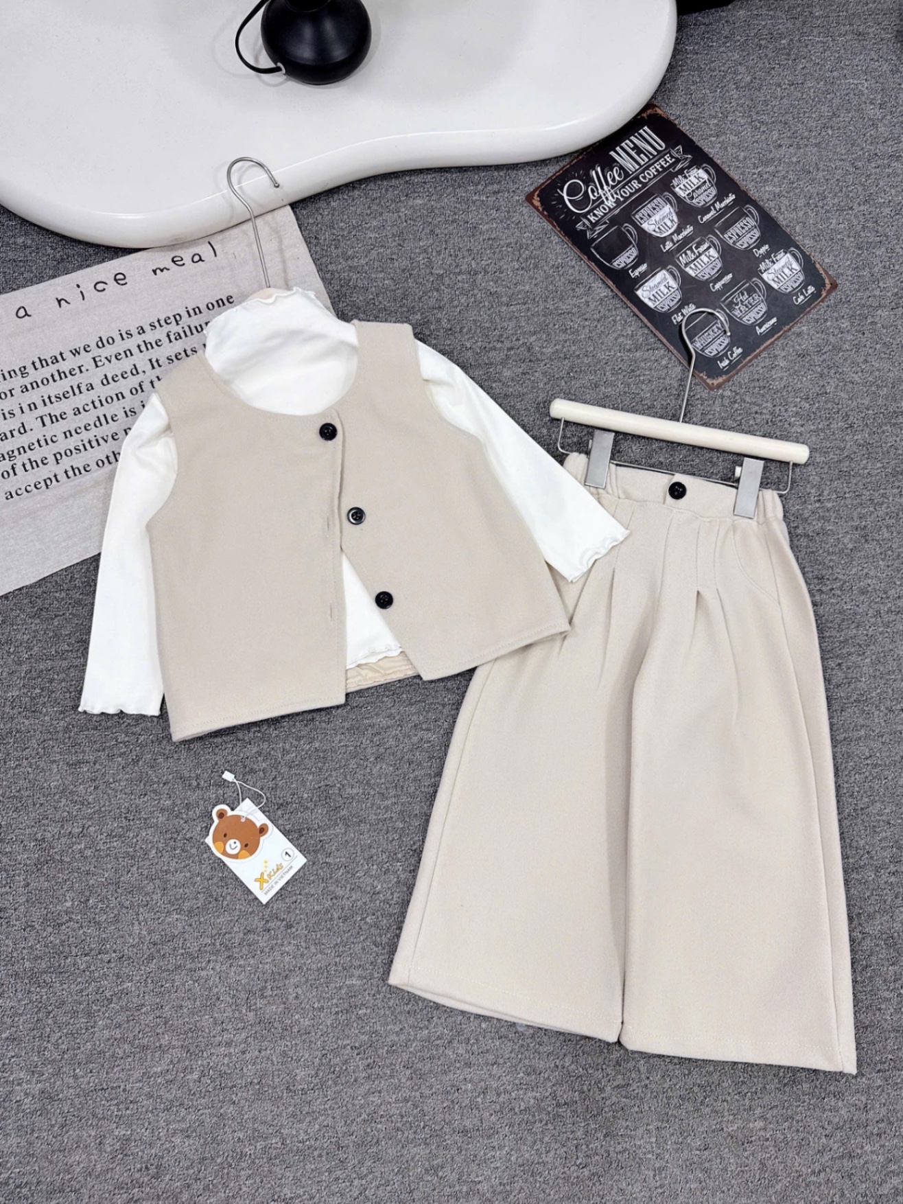 Sét dạ 3 chi tiết xk bé gái