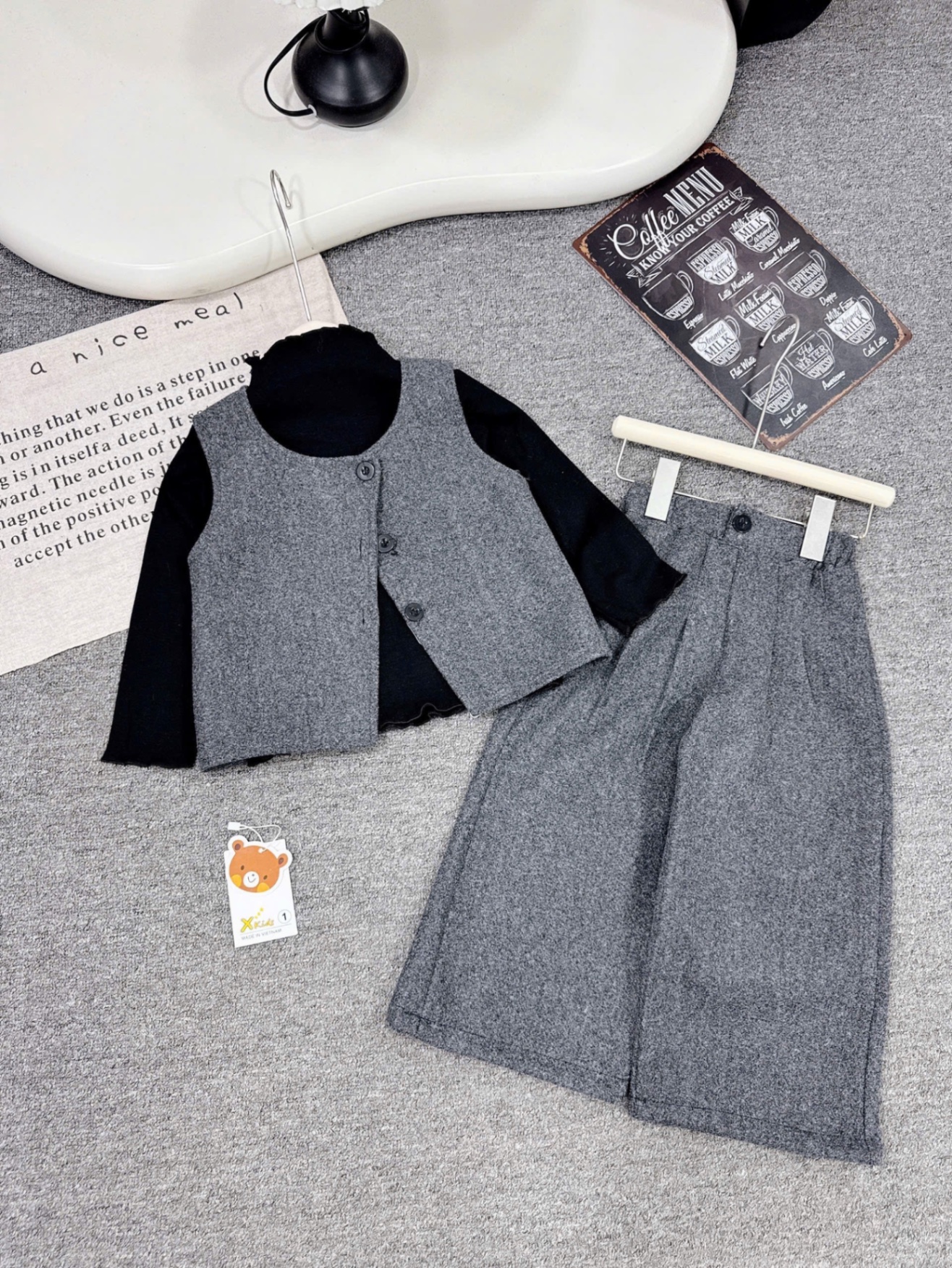 Sét dạ 3 chi tiết xk bé gái