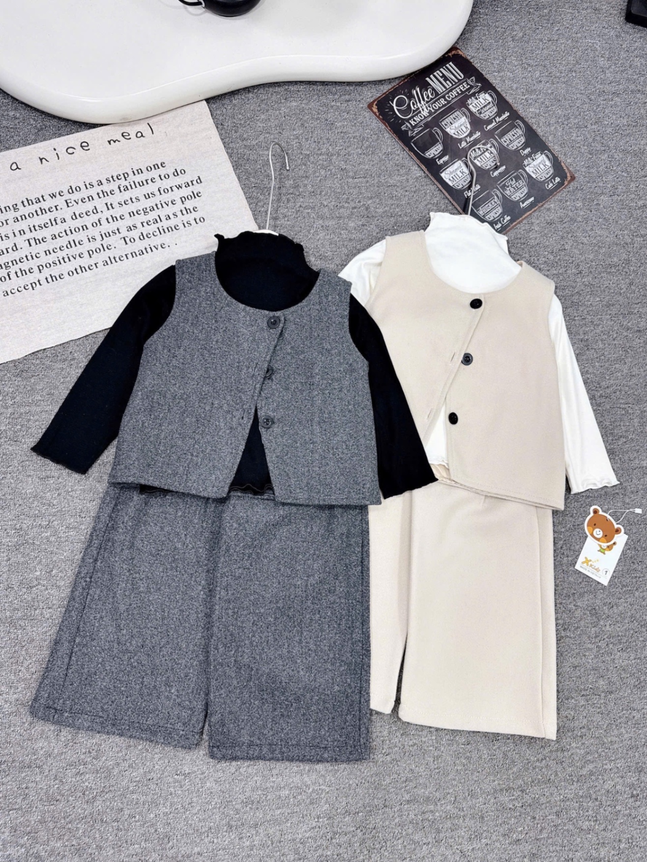 Sét dạ 3 chi tiết xk bé gái