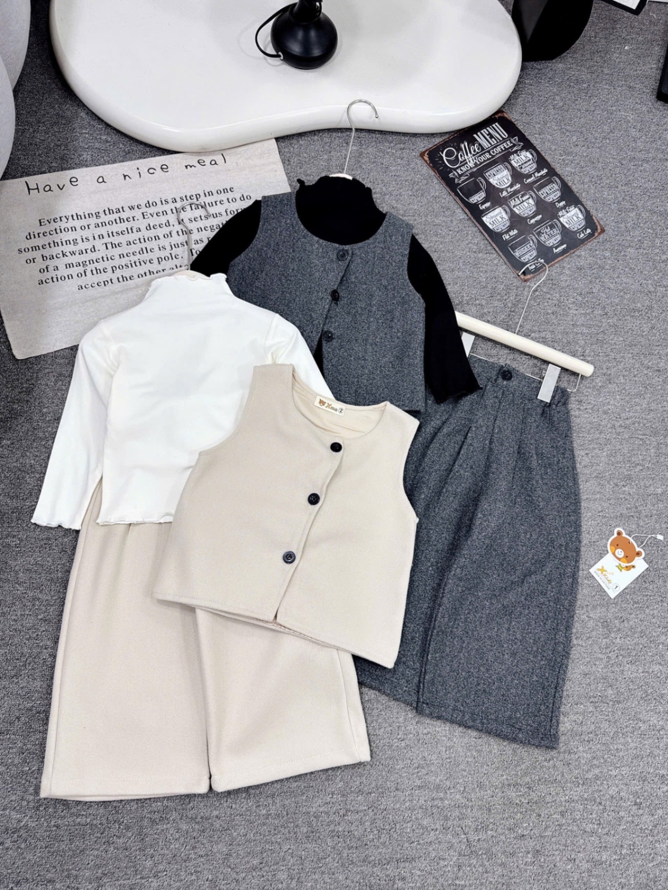 Sét dạ 3 chi tiết xk bé gái